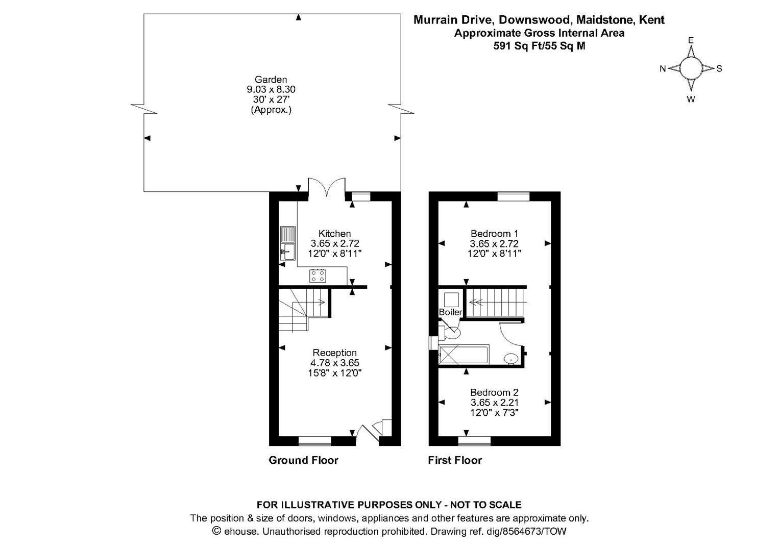 Murrain Drive, Downswood, Maidstone ME15, 2 bedroom semidetached house