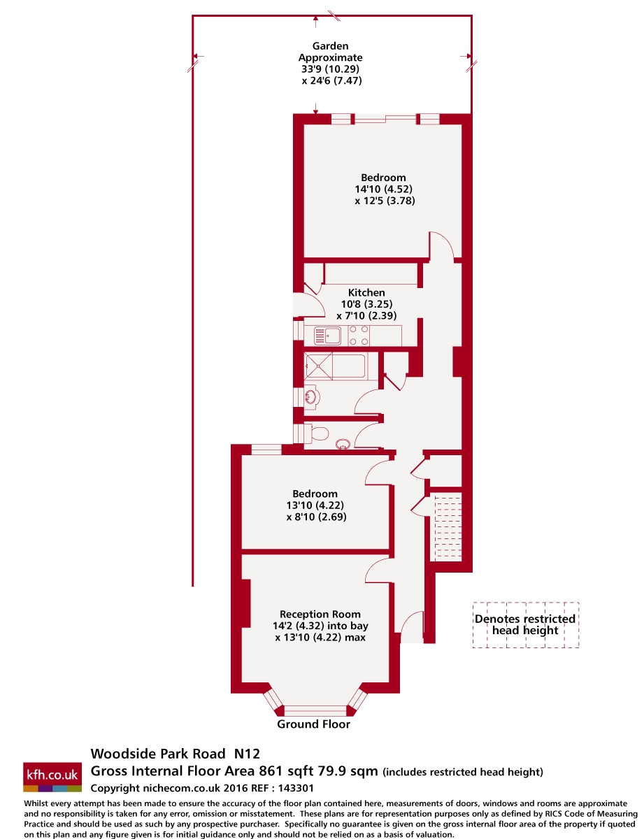 Ground Floor Flat, 9, Woodside Park Road, London floorplan