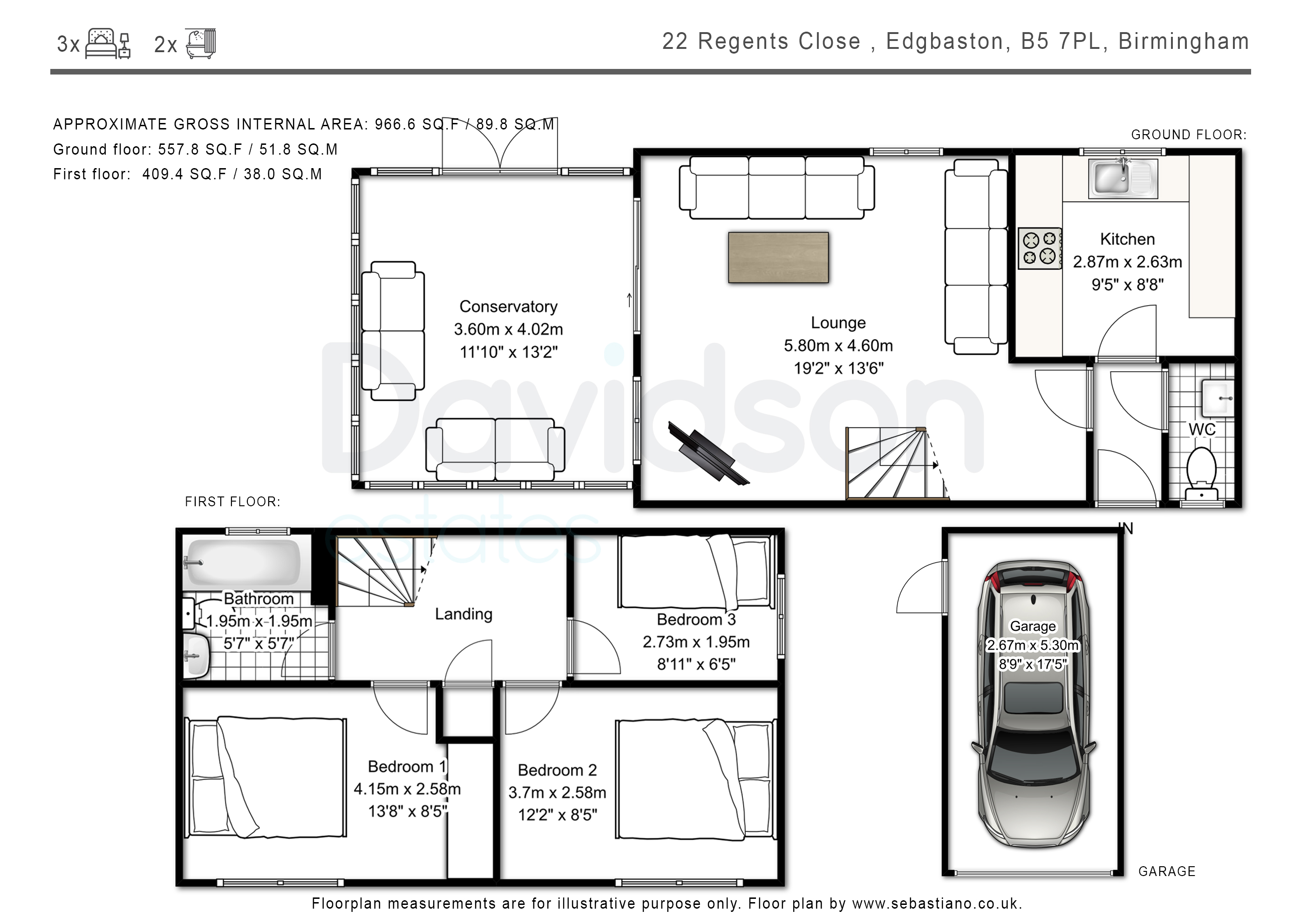 3 Bedrooms Semi-detached house to rent in Regents Close, Edgbaston B5