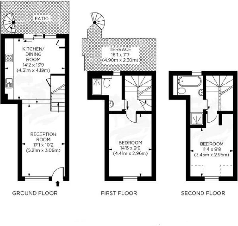 2 Bedrooms Terraced house to rent in The Old Bakery, Hampton Wick KT1