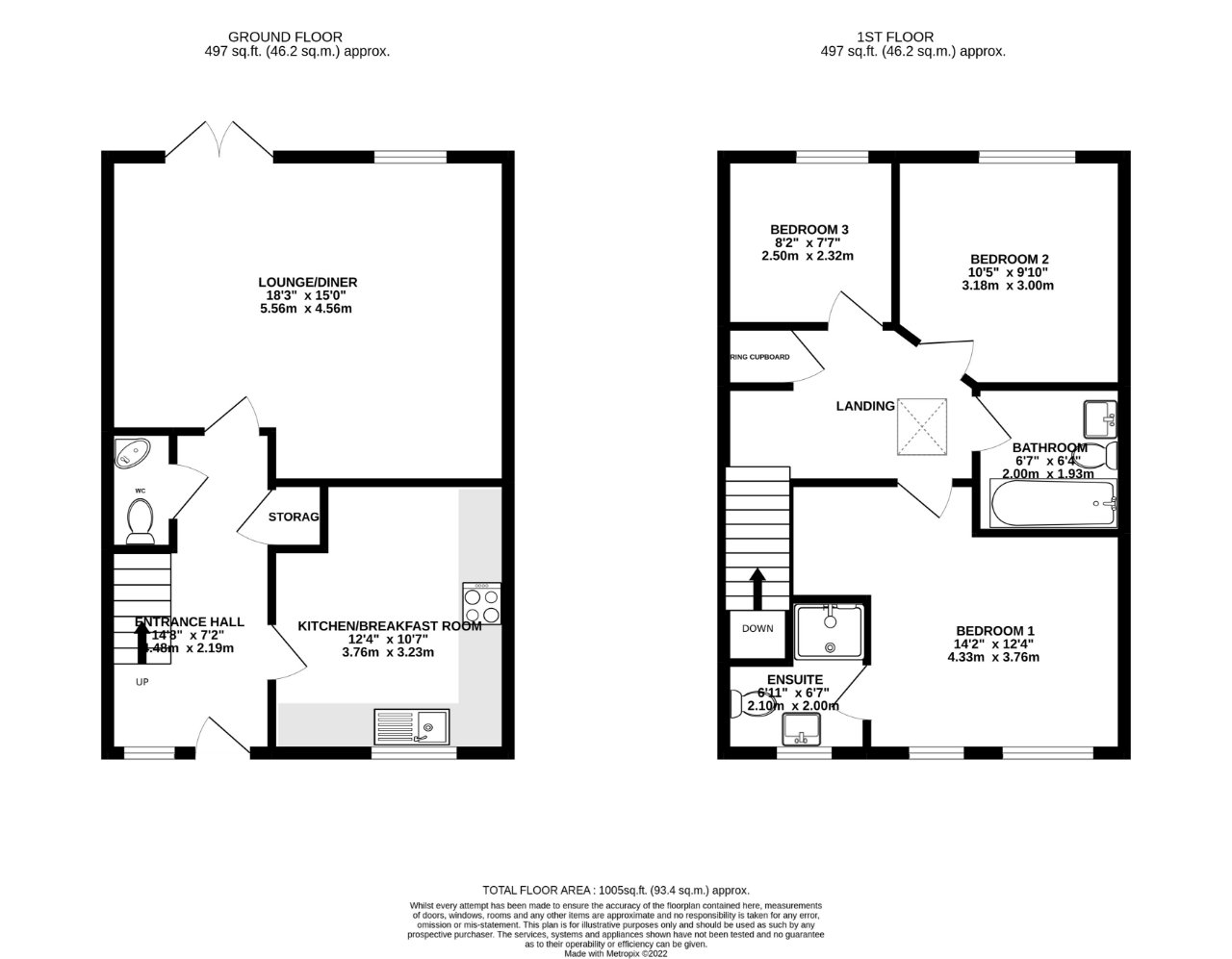 5, Paddock Close, Luton floorplan