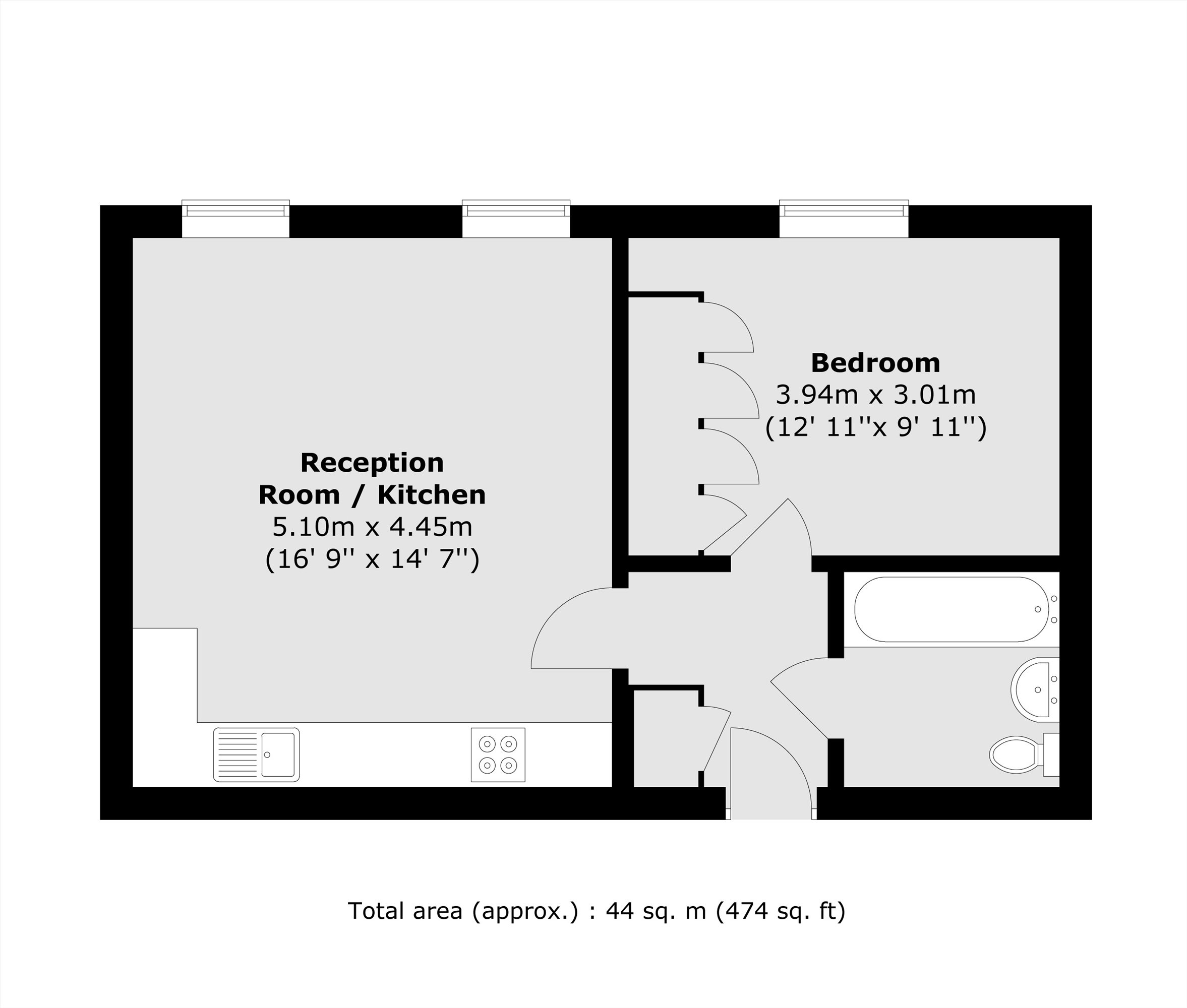 Flat 419, 130, Clapham Common South Side, London floorplan