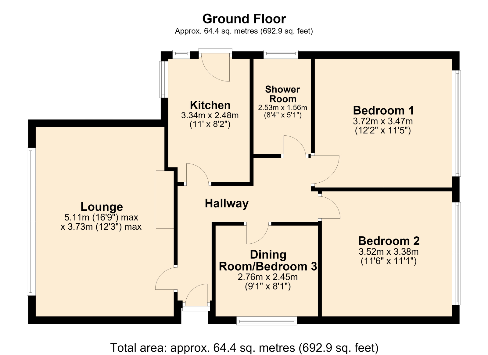 17 Rosefield Crescent, Tewkesbury floorplan