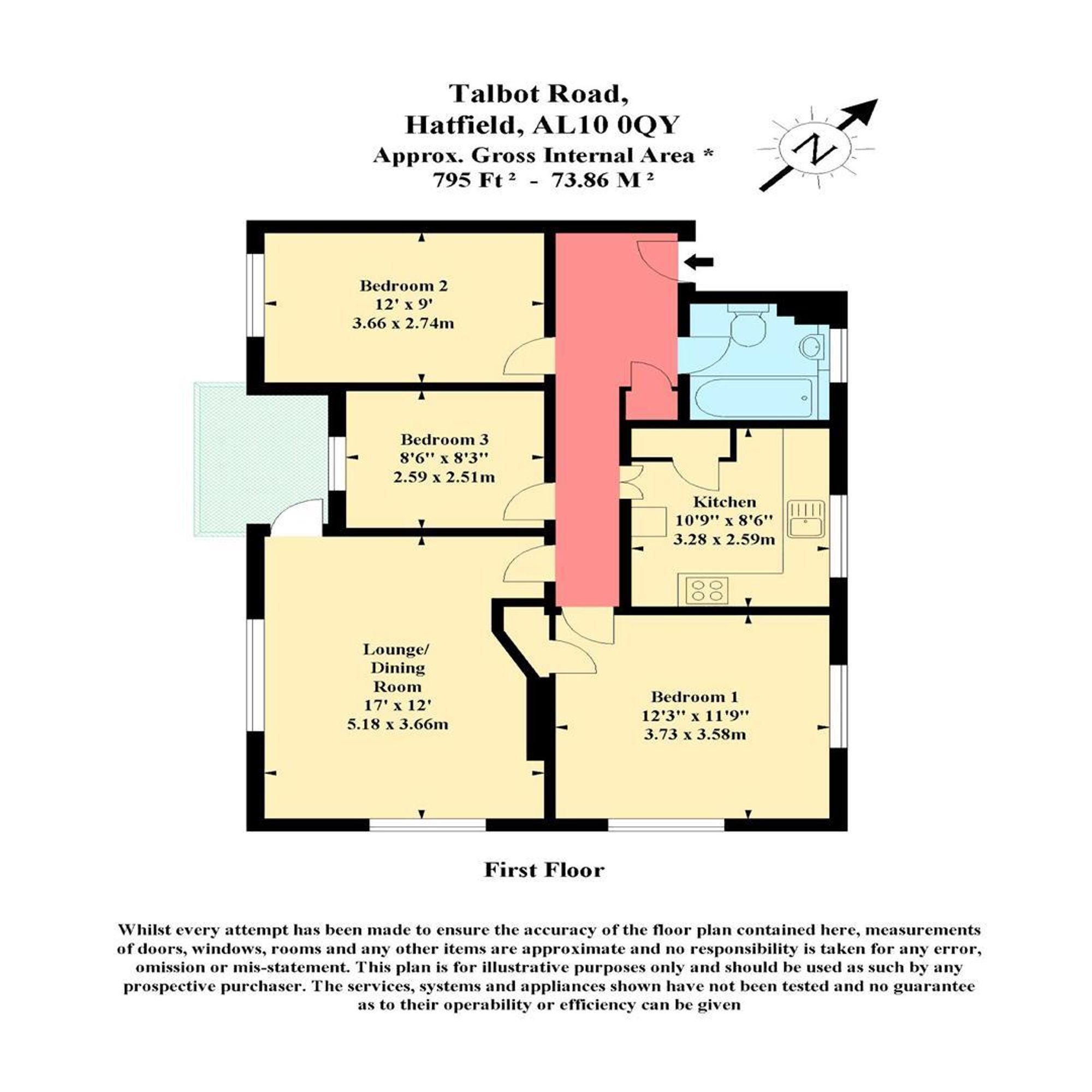Flat, 8 Talbot Road, Hatfield floorplan