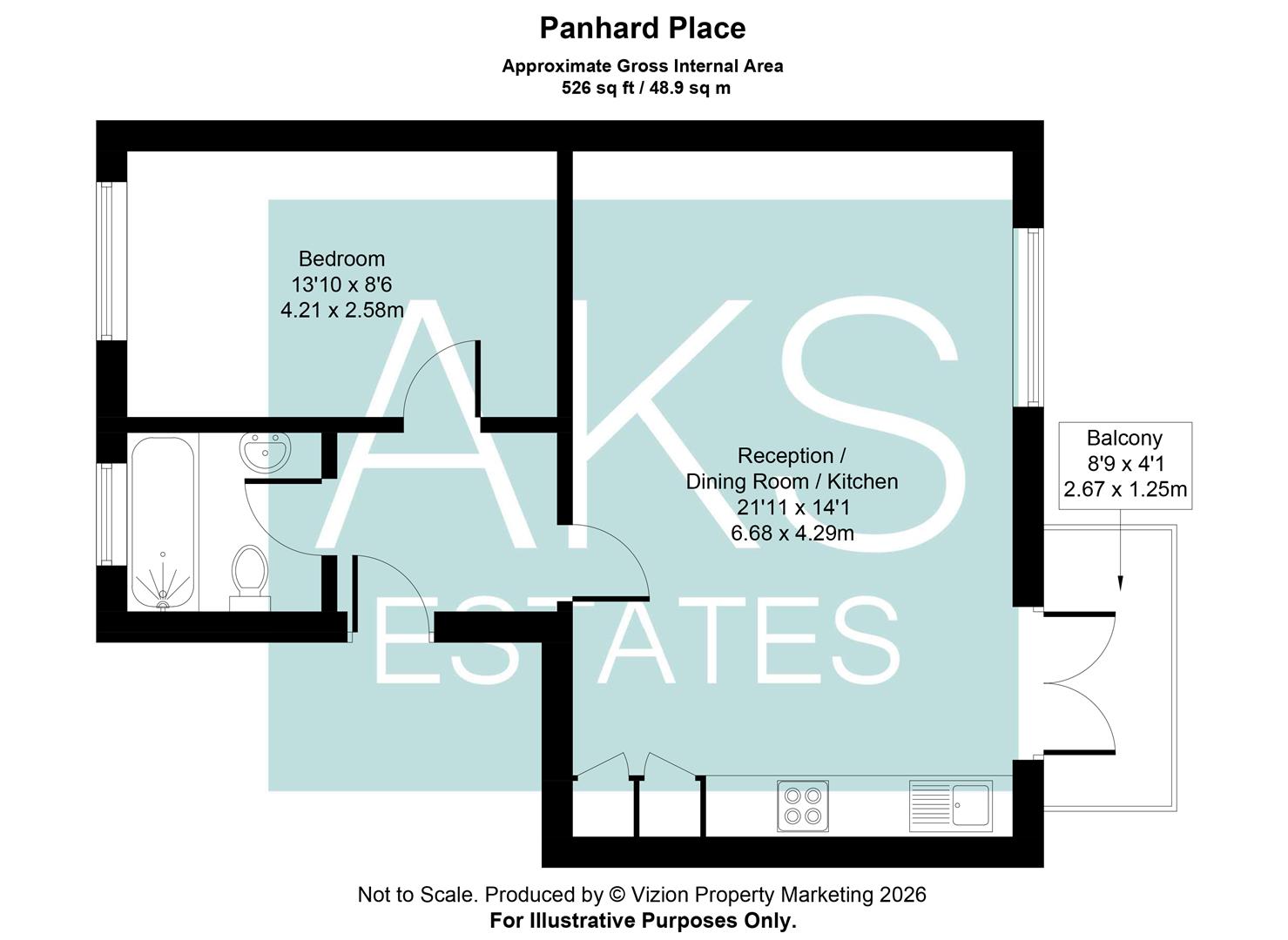 11a, Flat 1, Panhard Place, Southall floorplan