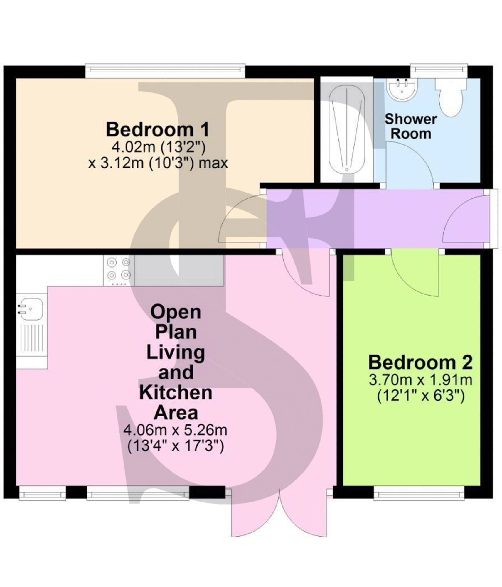 Flat 1, Weir View Lodge, 42, Leicester floorplan