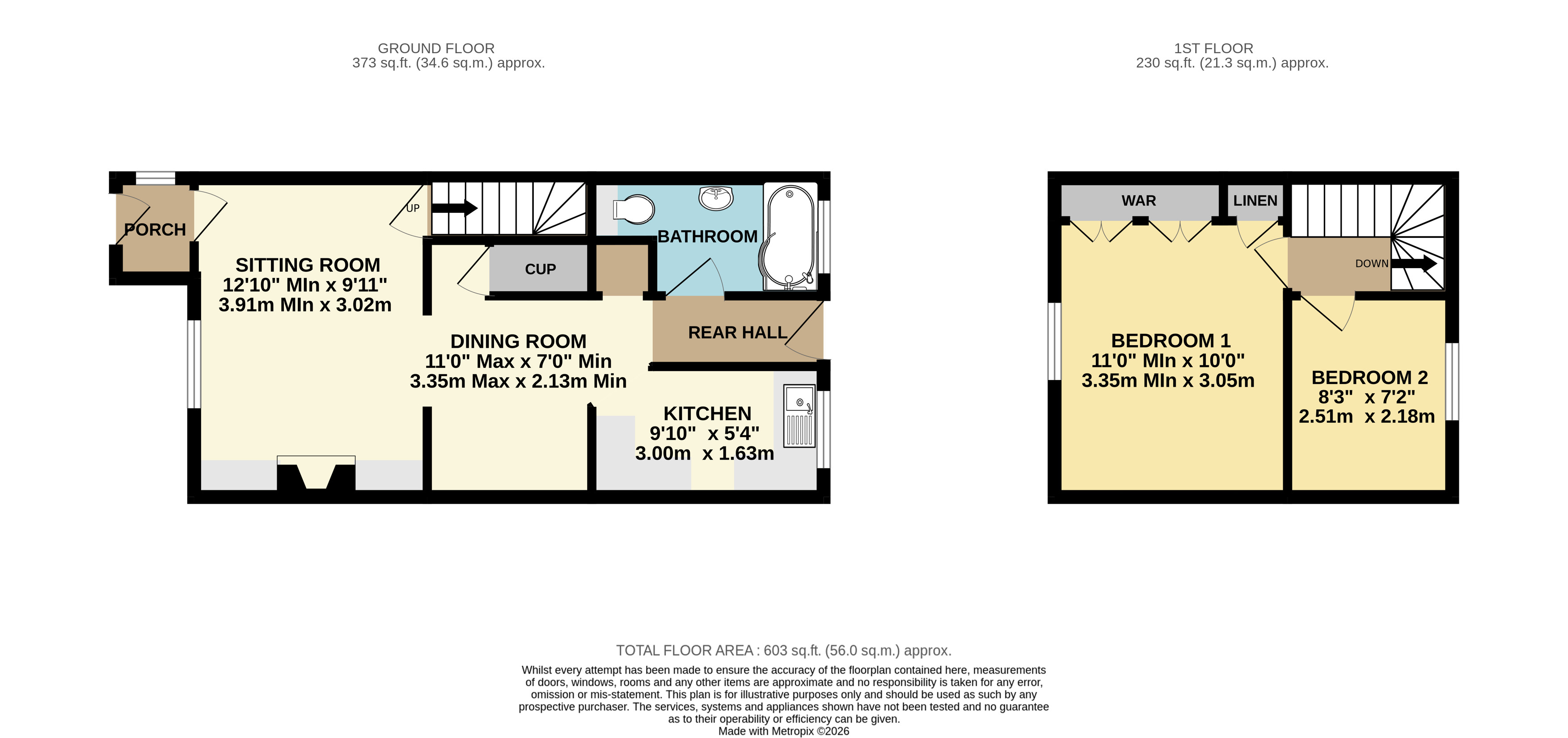 3, Grove Place, Minehead floorplan