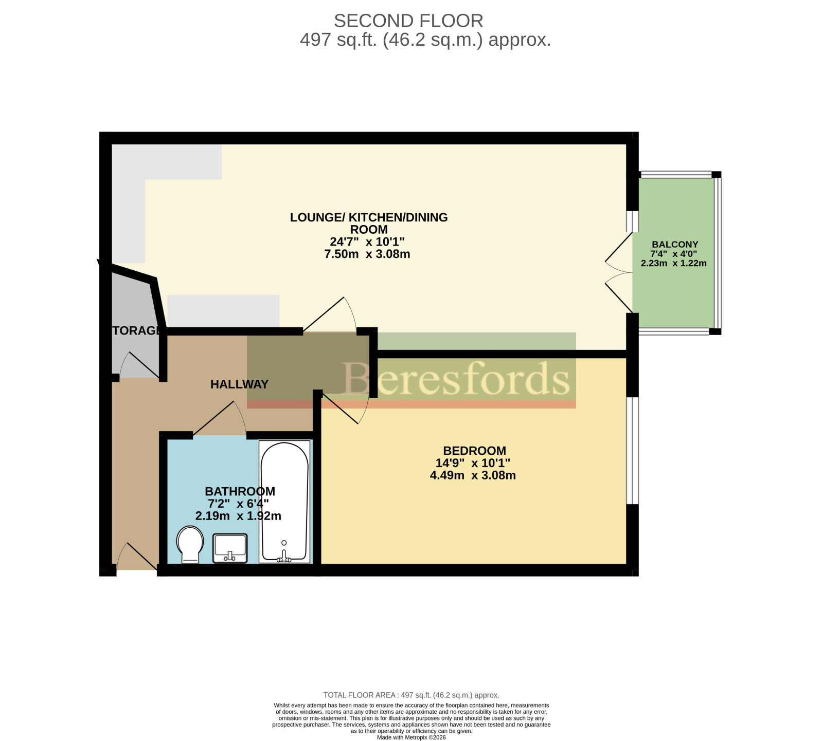 Flat 19, 73b, Inning House, Chelmsford floorplan