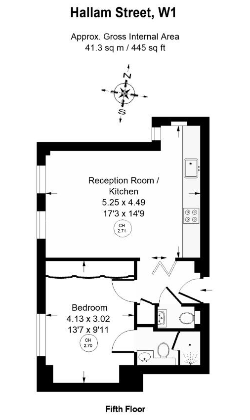 Flat 79, 49, Hallam Street, London floorplan