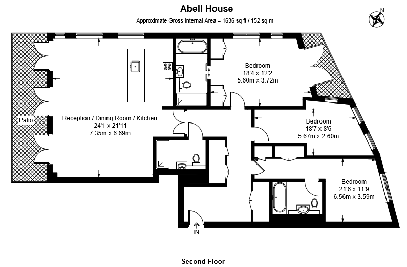 3 Bedrooms Flat to rent in Abell House, John Islip Street, London SW1P