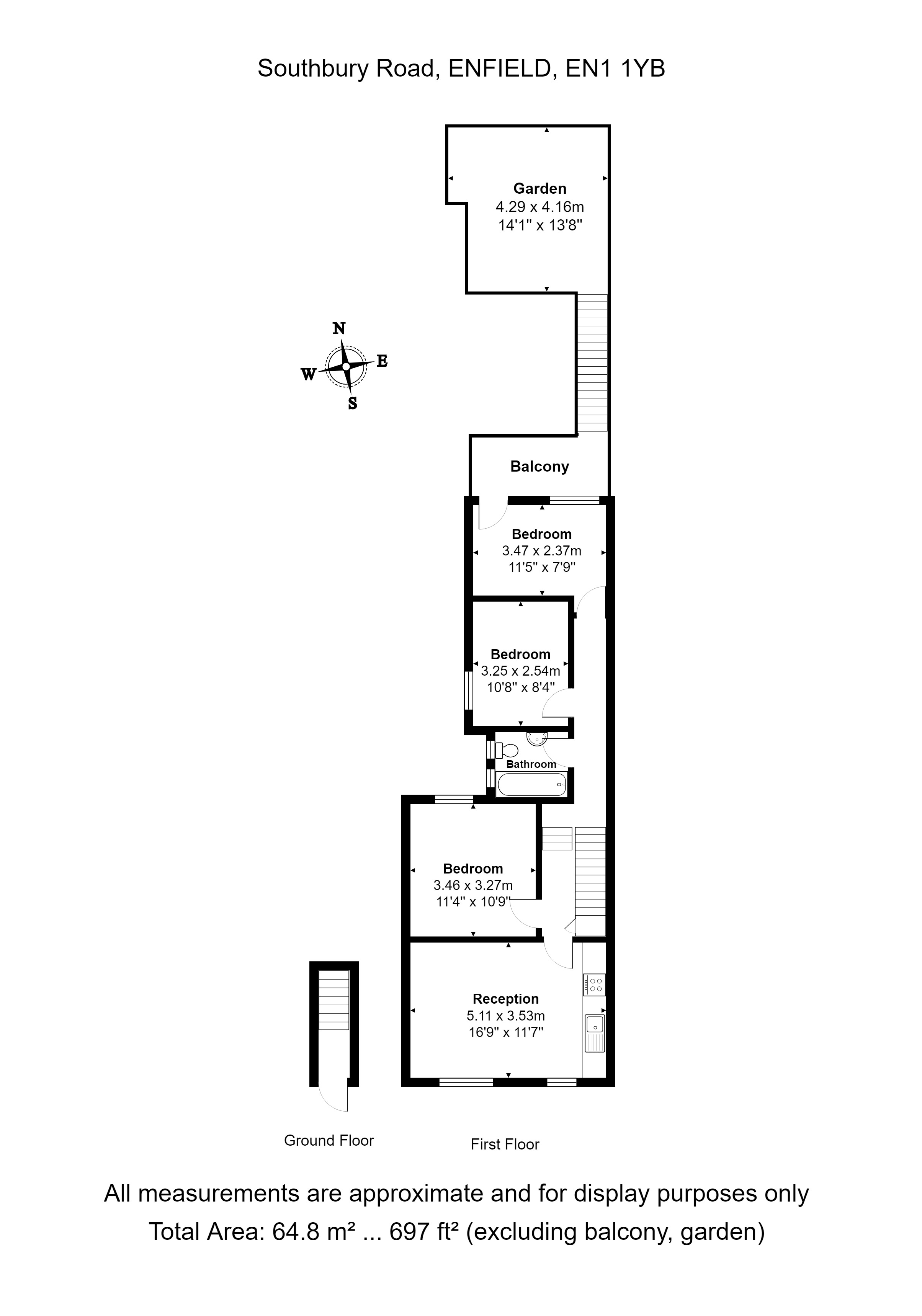 3 Bedrooms Flat to rent in Southbury Road, Enfield EN1