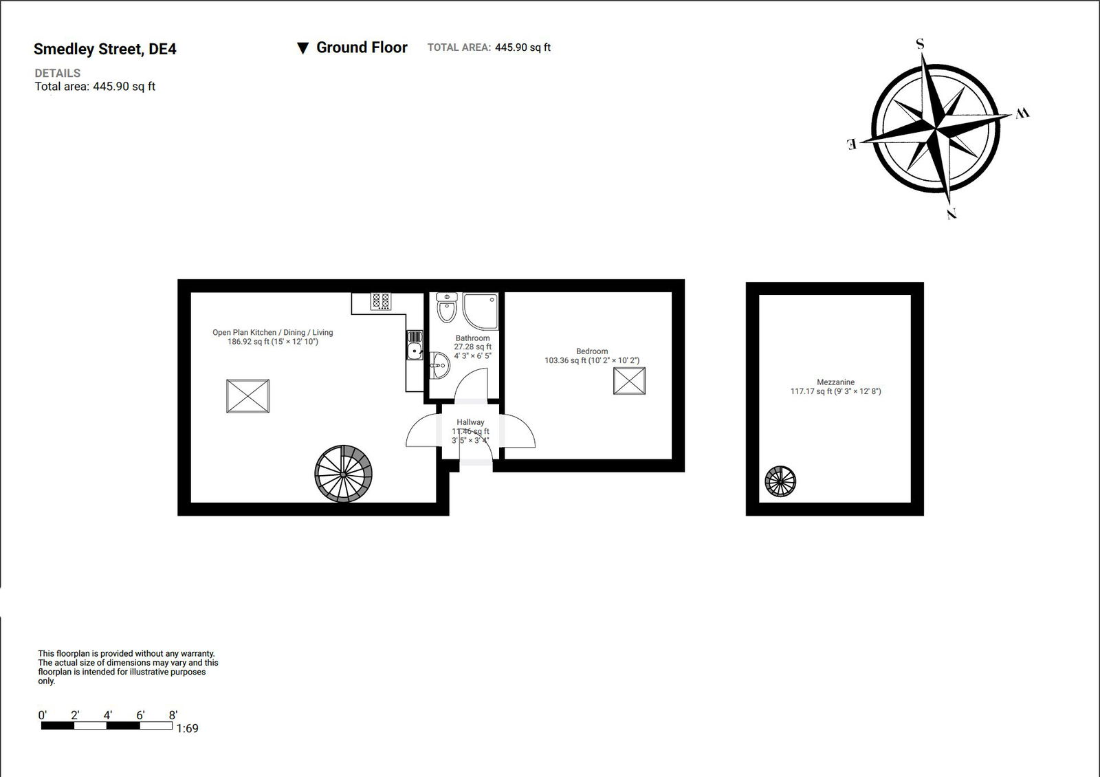 153,Apartment 8 Ward House, Smedley Street, Matlock floorplan