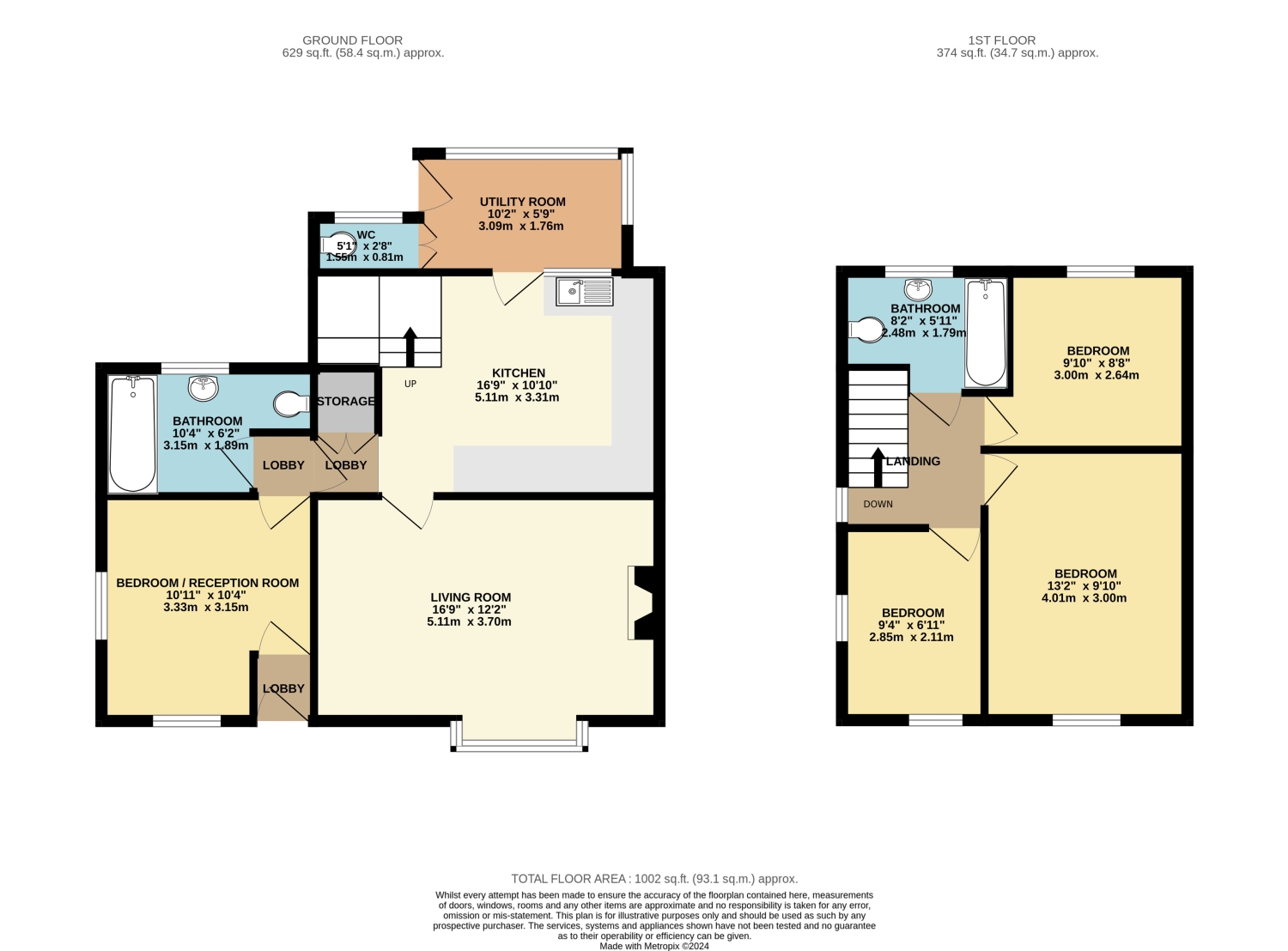 96, Mansfield Road, Sheffield floorplan