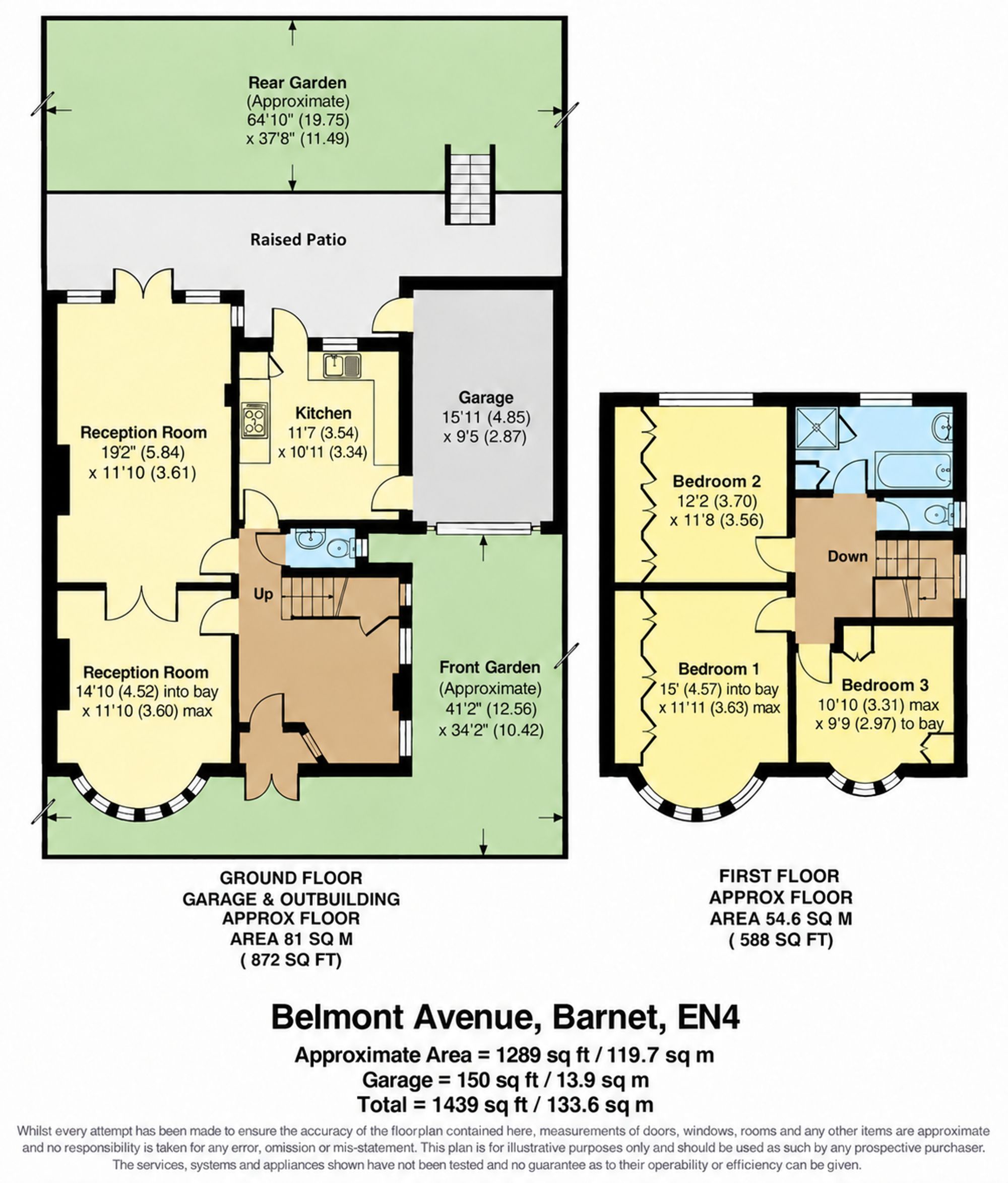17 Belmont Avenue, Barnet floorplan