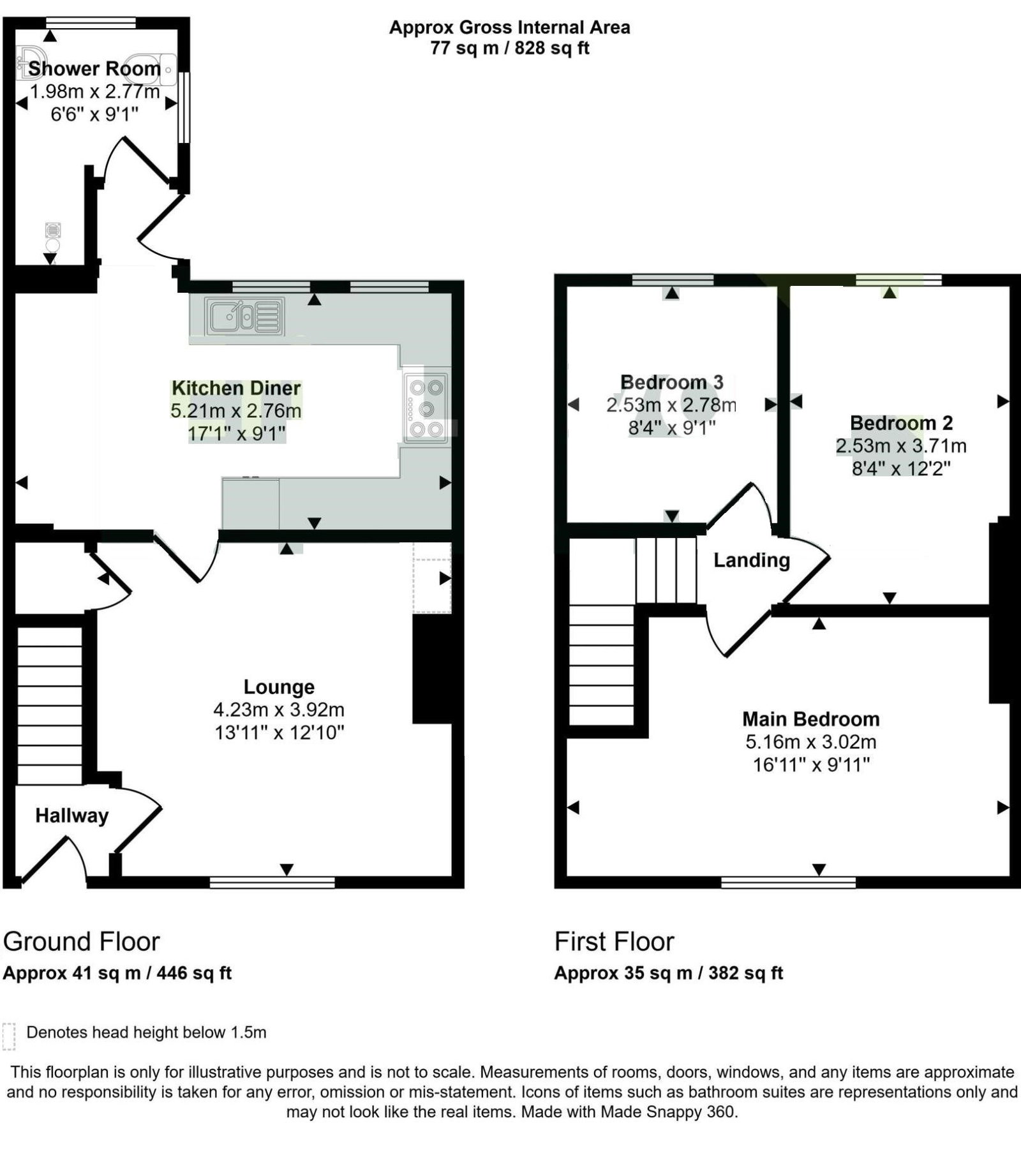 6, Hillrise, Brixham floorplan