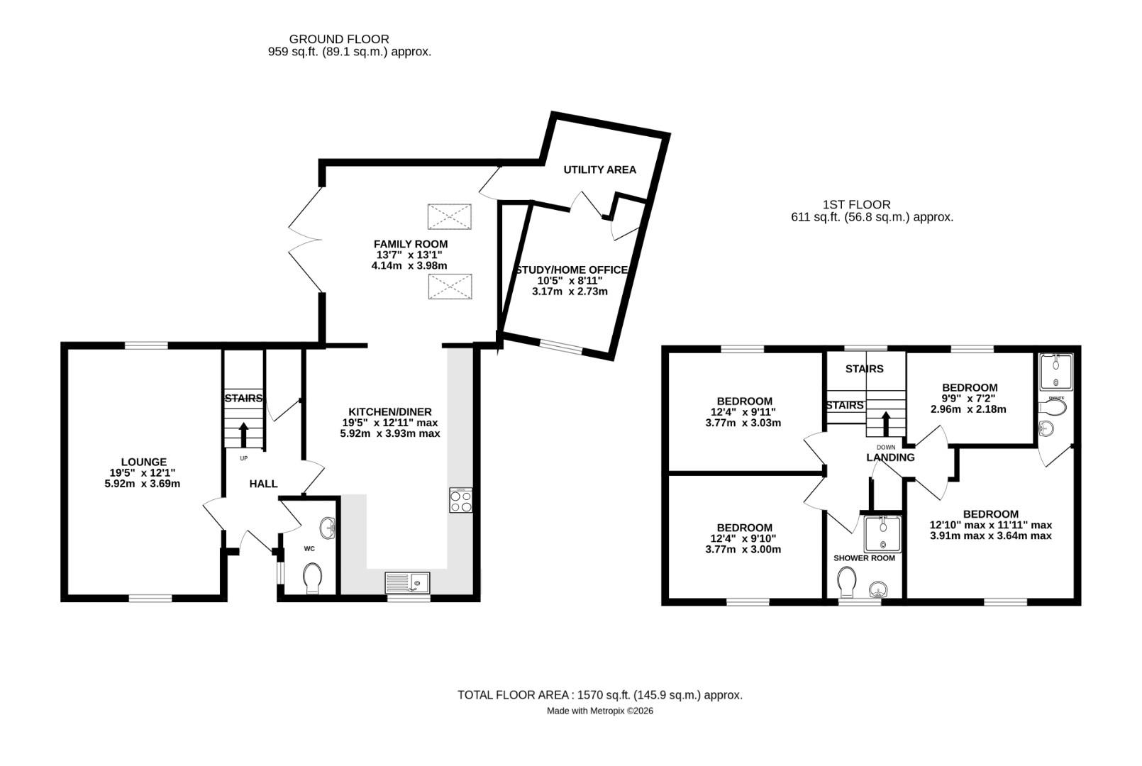 64, Rayfield Close, Dunmow floorplan