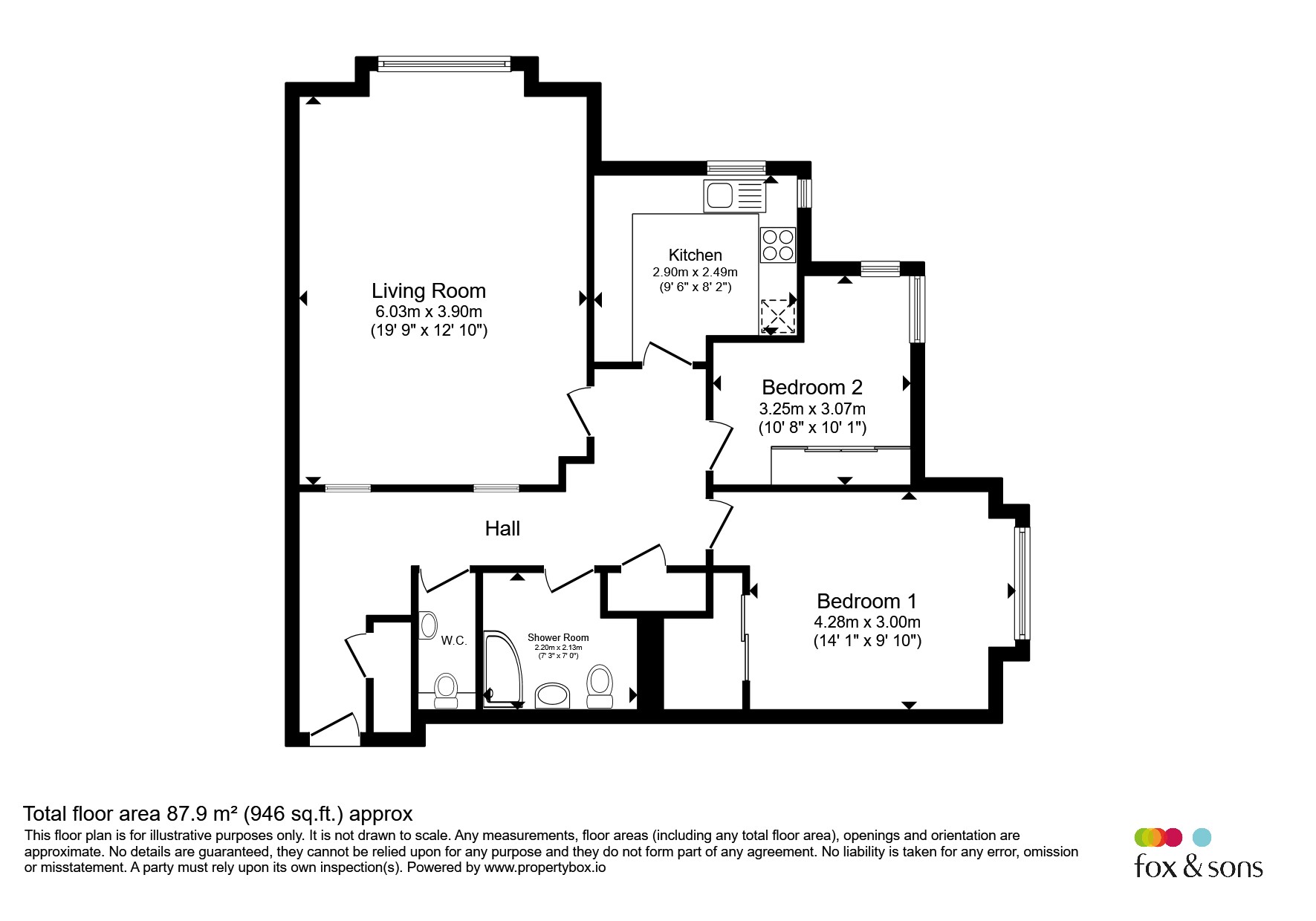 Flat 32, Arundel Lodge, 2, Shelley Road, Worthing floorplan