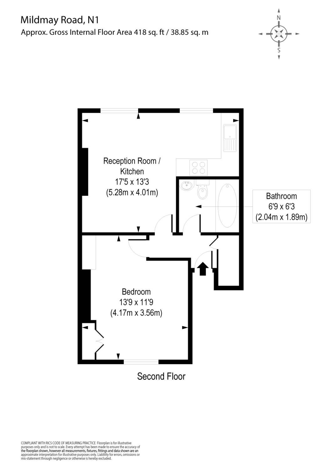 1 Bedrooms Flat to rent in Mildmay Road, Newington Green N1