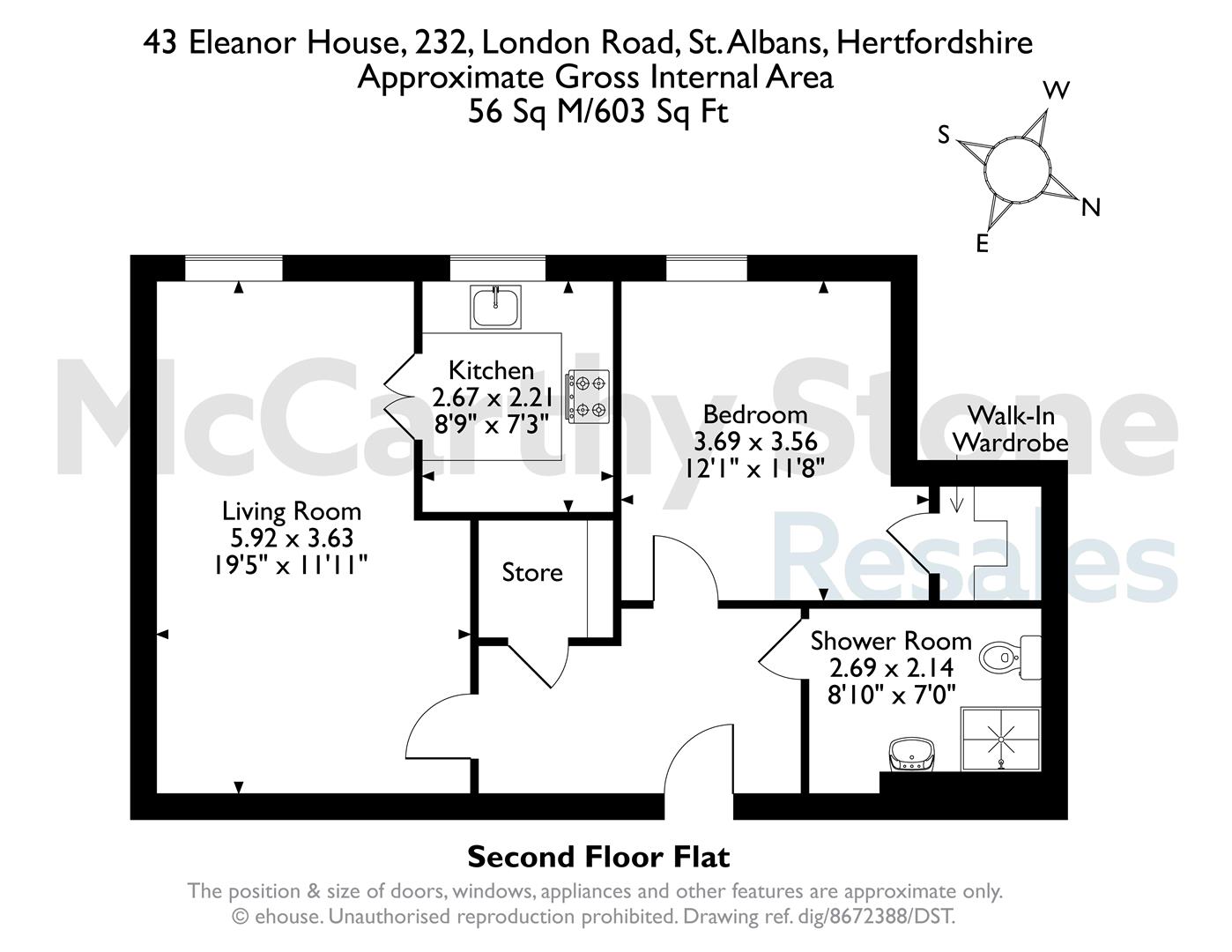 43 Eleanor House, 232 London Road, St. Albans floorplan