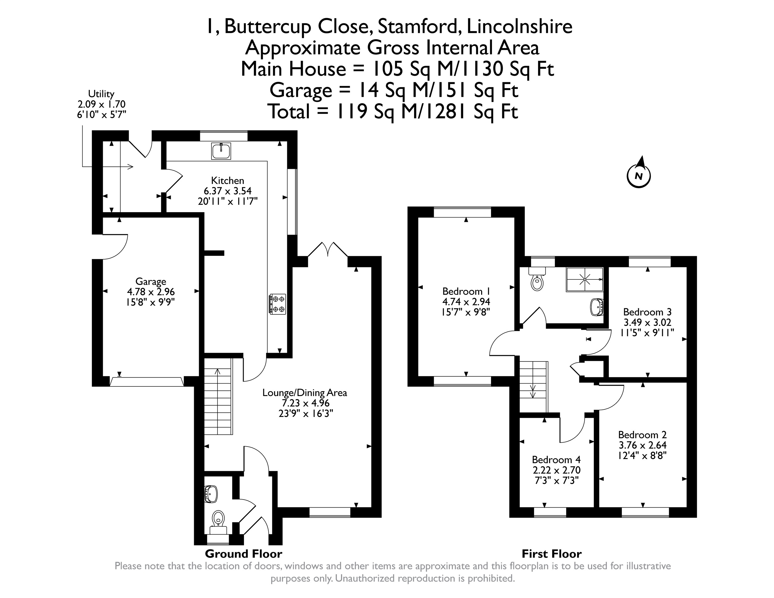 1, Buttercup Close, Stamford floorplan