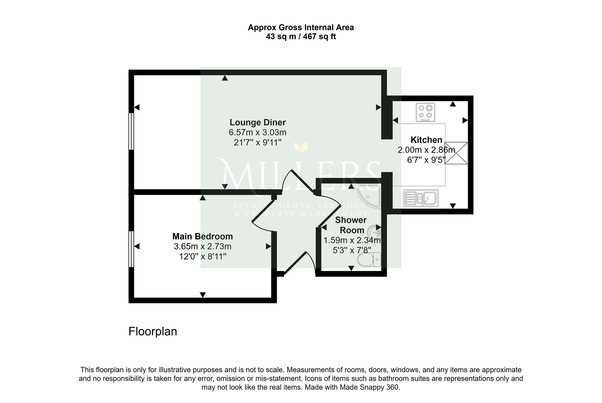 Flat 9, Suffield Court Mill Road, Cromer floorplan