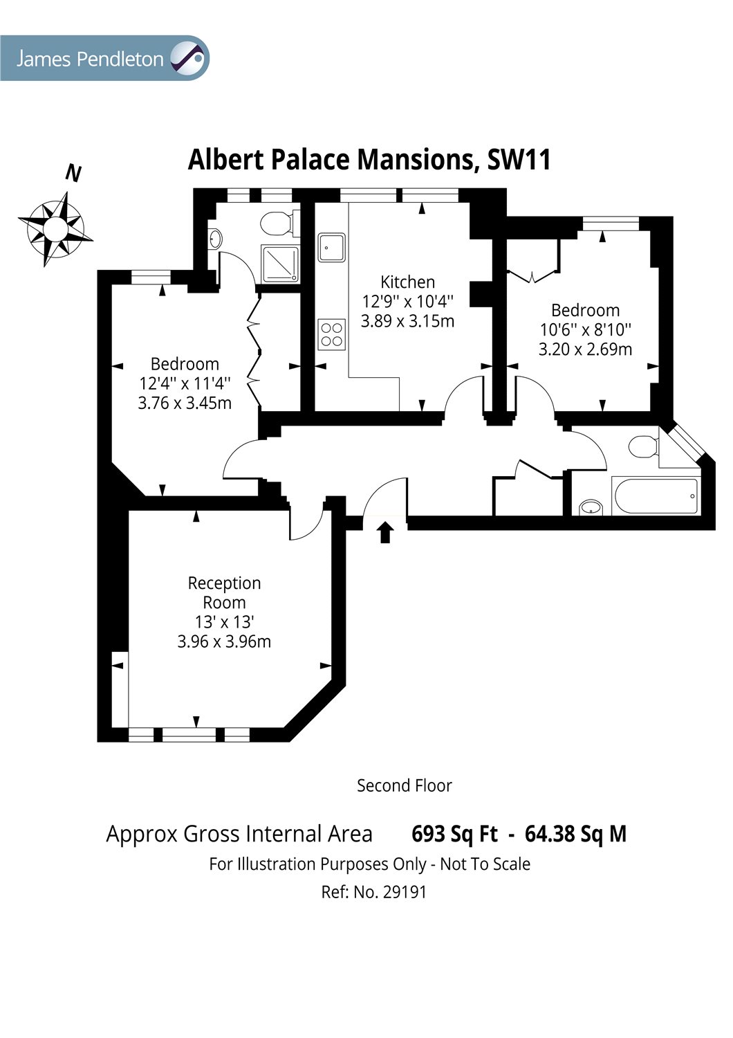 2 Bedrooms Flat to rent in Albert Palace Mansions, Lurline Gardens, Battersea, London SW11