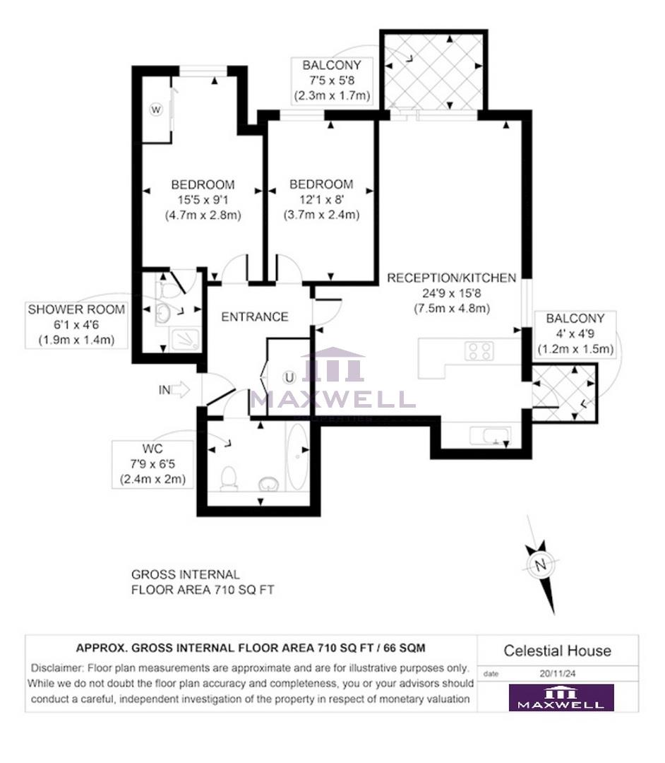  Flat 701, Celestial House, 153, Celestial House, Cordelia Street, London floorplan