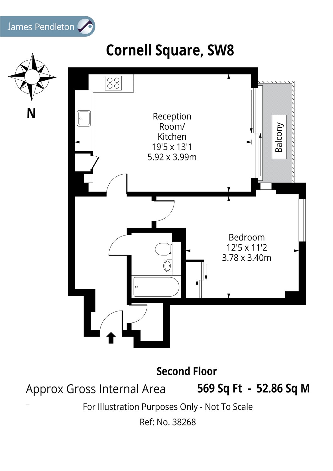 1 Bedrooms Flat to rent in Cornell Square, Stockwell, London SW8