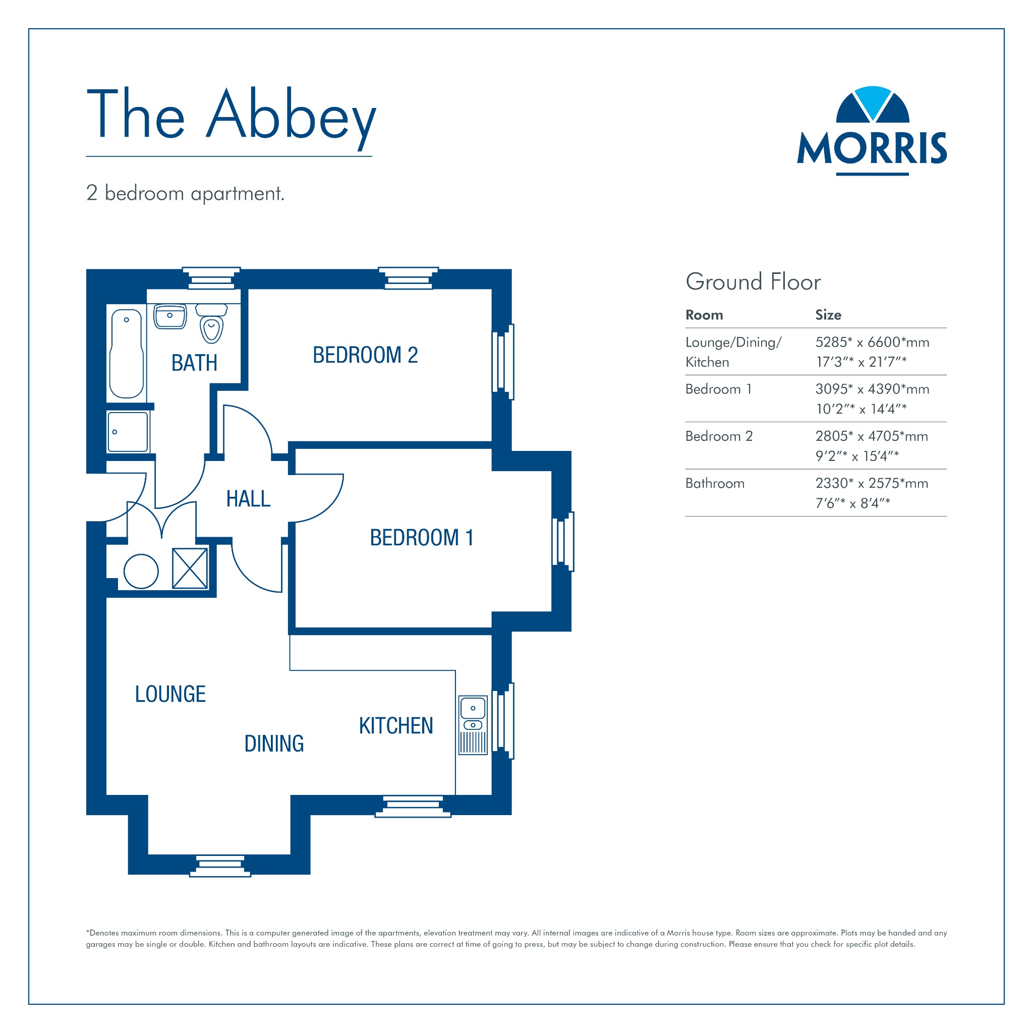 The Abbey Apartments, The Grange, Formby floorplan