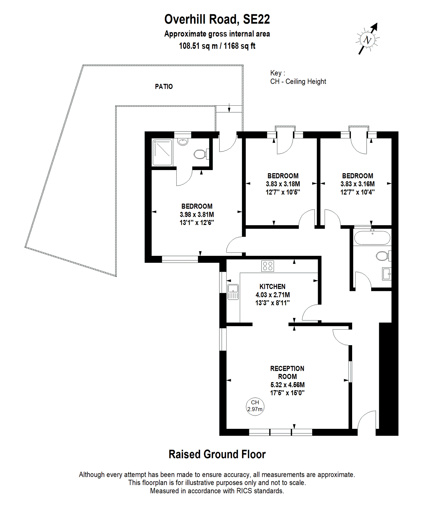 180,Flat 5, Overhill Road, London floorplan