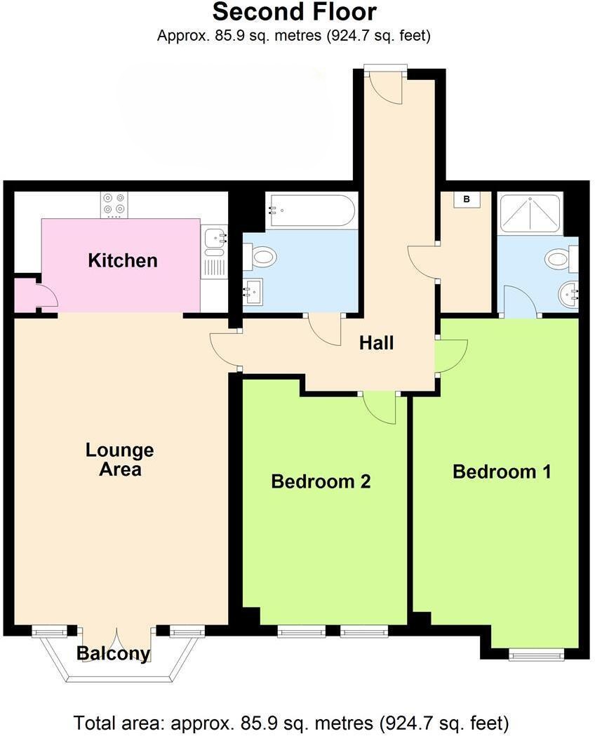 16 The Dorchester Apartments, Craig Y Don Parade, Llandudno floorplan
