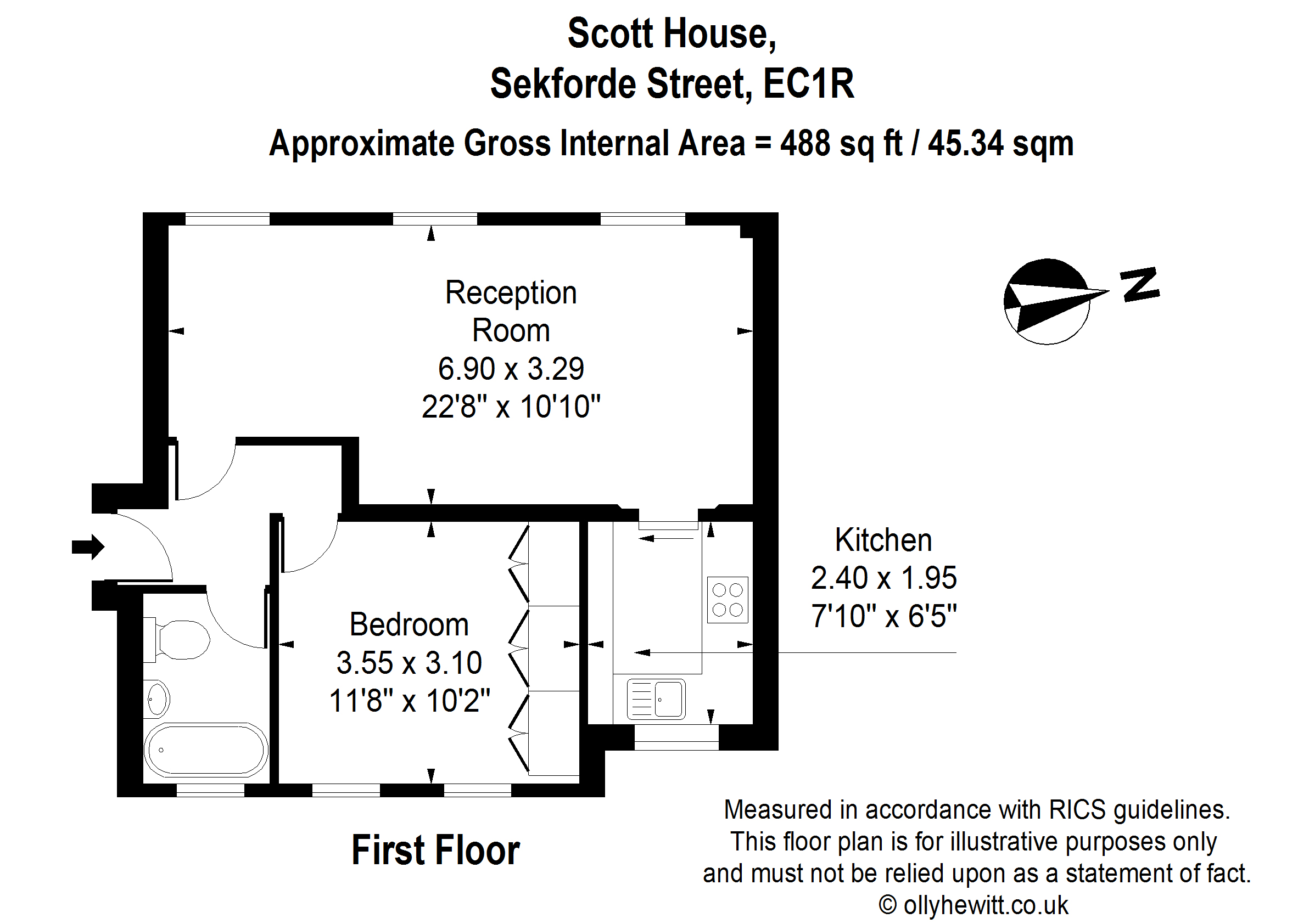 3 Scott House, 26b, Sekforde Street, Islington floorplan