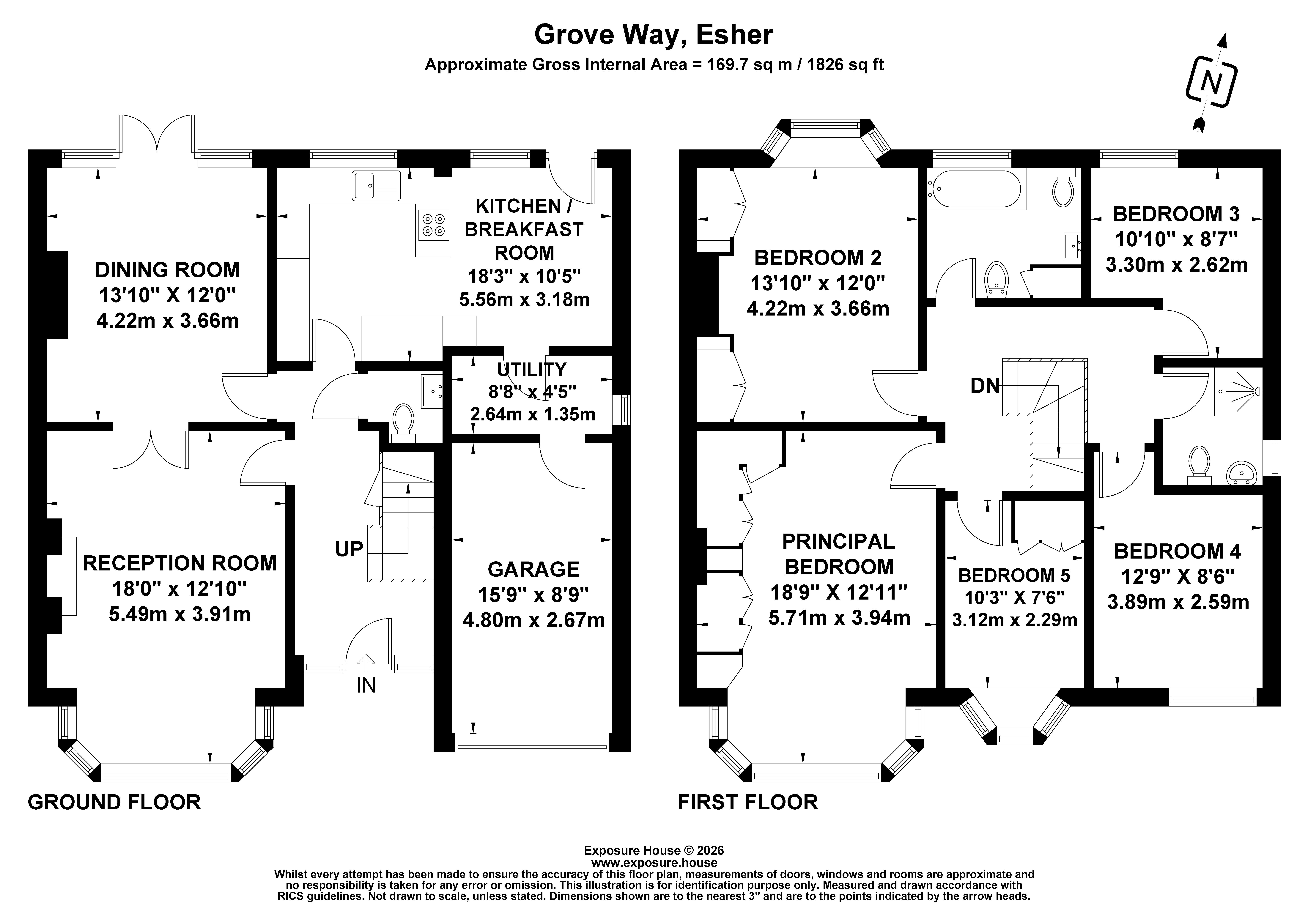 23, Grove Way, Surrey floorplan