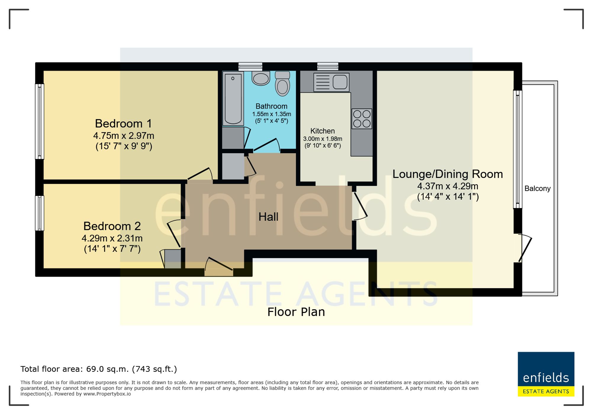Flat 5, Gordon Court, Bournemouth floorplan