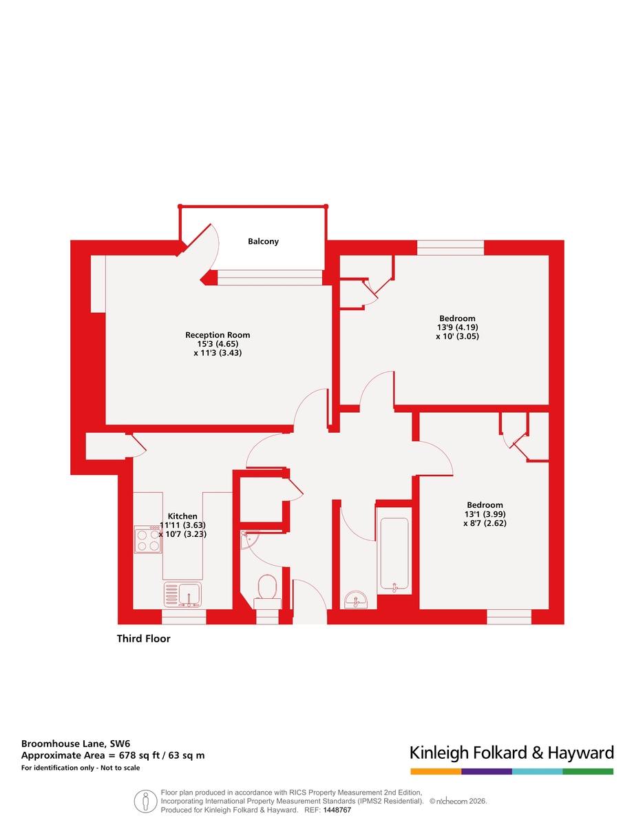 Flat 383 Sulivan Court,, Broomhouse Lane, London floorplan