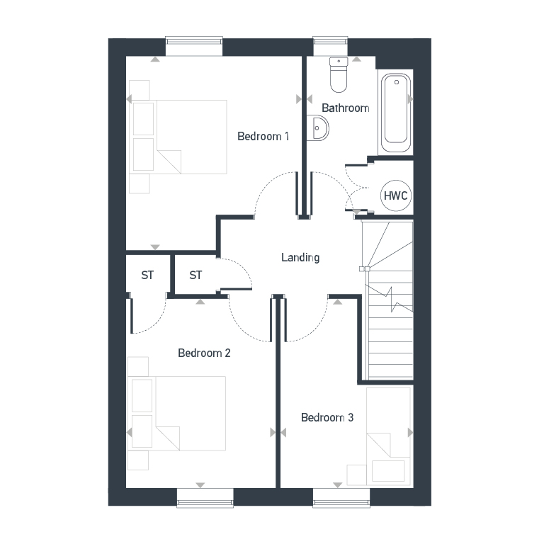 Plot 189 @ 25% The Gwel,, Higher Newham Lane, Truro floorplan