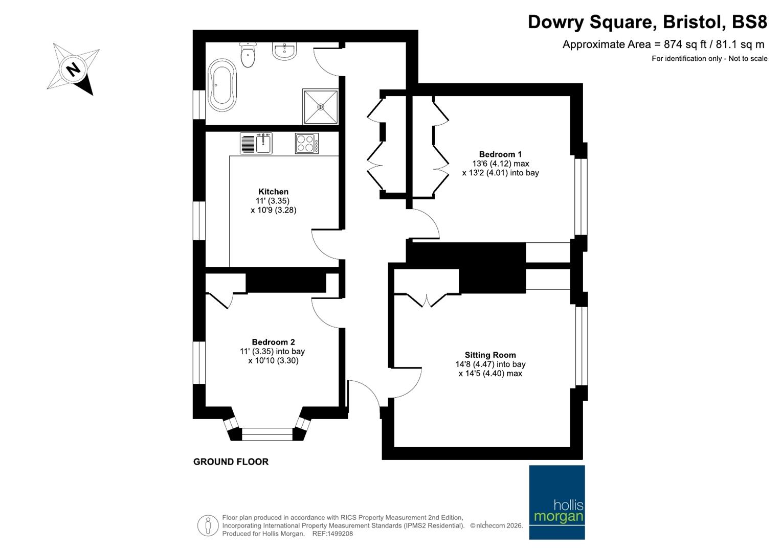 Flat 4, 13, Dowry Square, Bristol floorplan