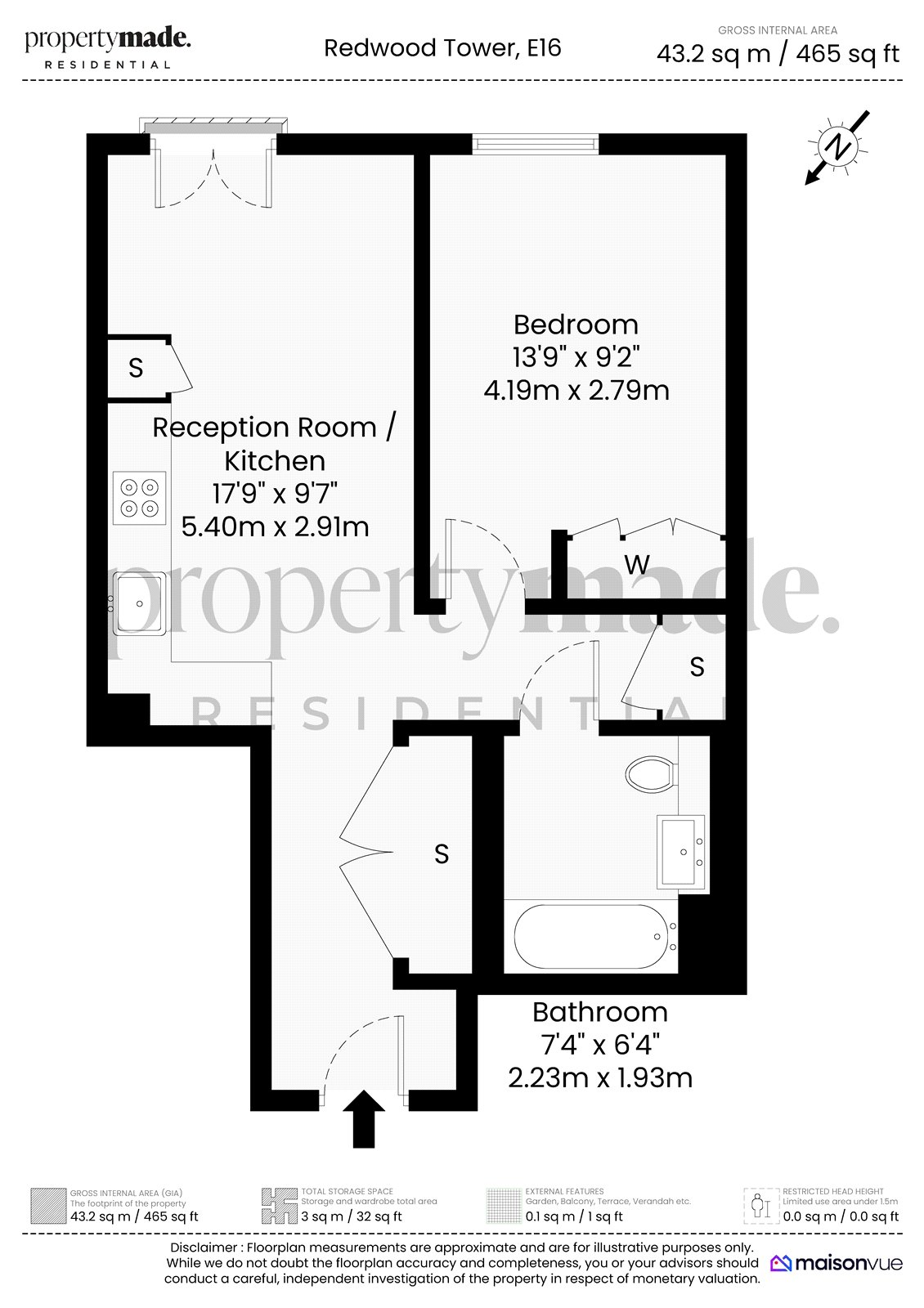 Apartment 506,, Redwood Tower, London floorplan