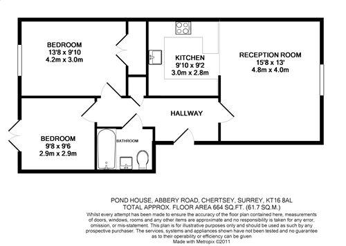 2 Pond House, Abbey Road, Chertsey floorplan