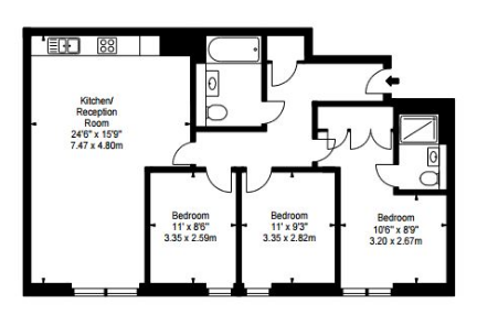 3 Bedrooms Flat to rent in Merchant Square East, London W2