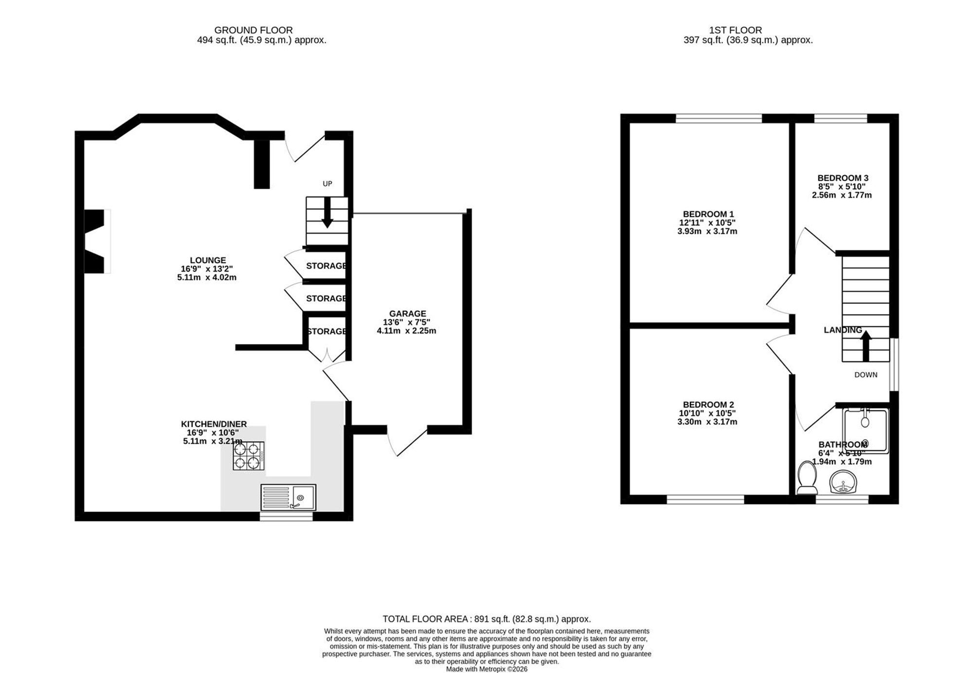 34 St. Peters Close, Chesterfield floorplan