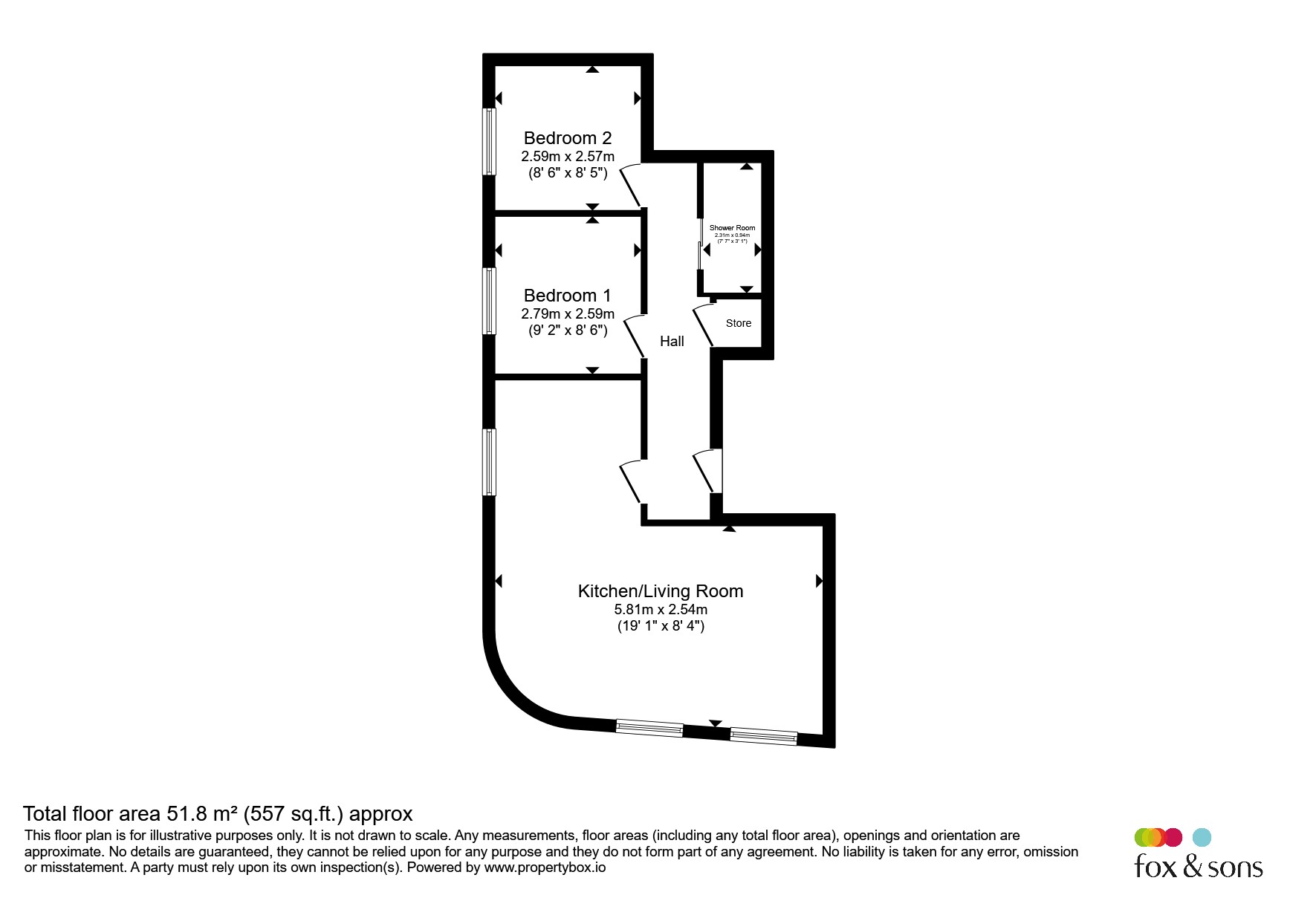 Flat 4, Publisher House, 29, Bampton Street, Tiverton floorplan
