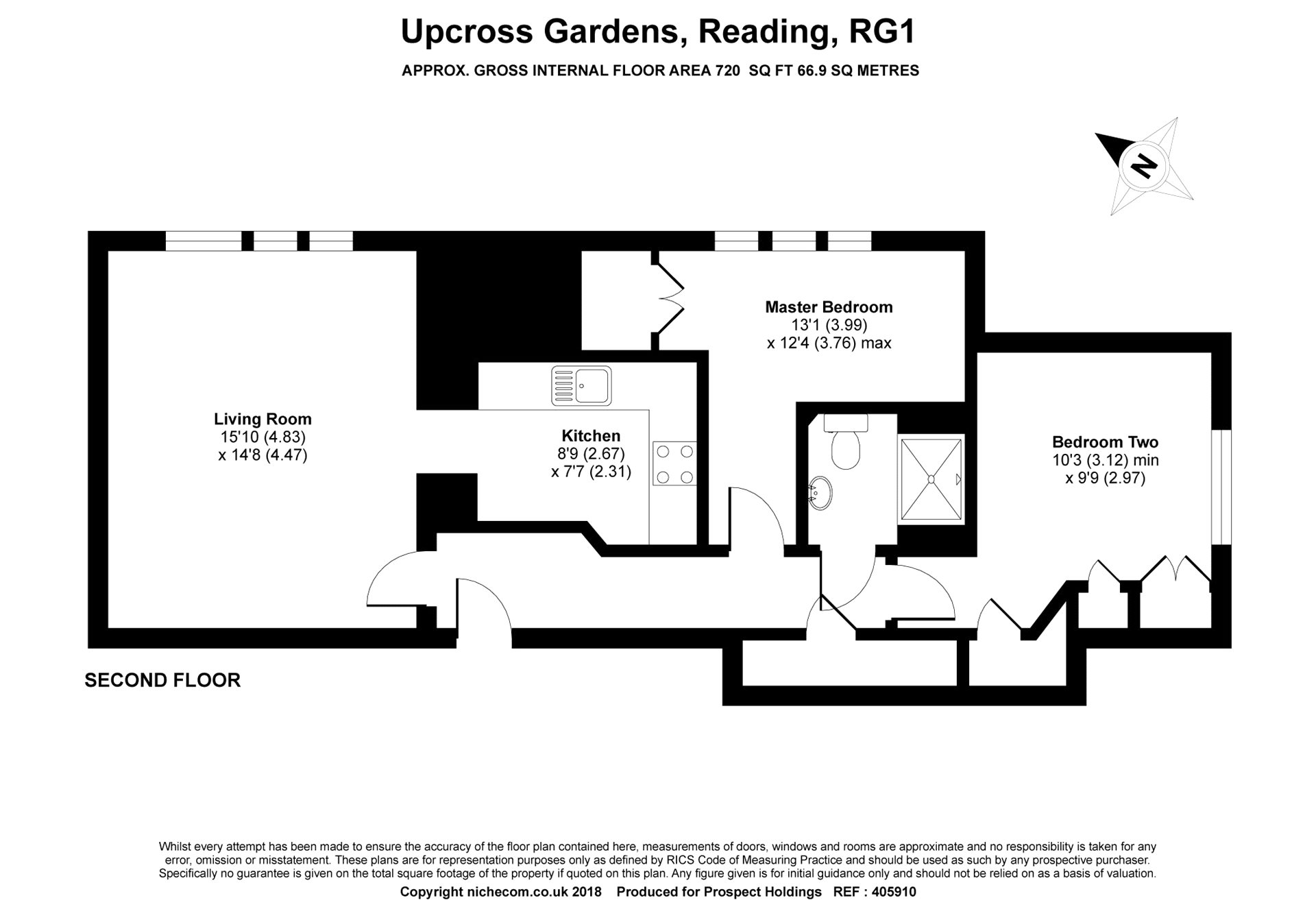 2 Bedrooms Flat to rent in Upcross House, Upcross Gardens, Reading, Berkshire RG1