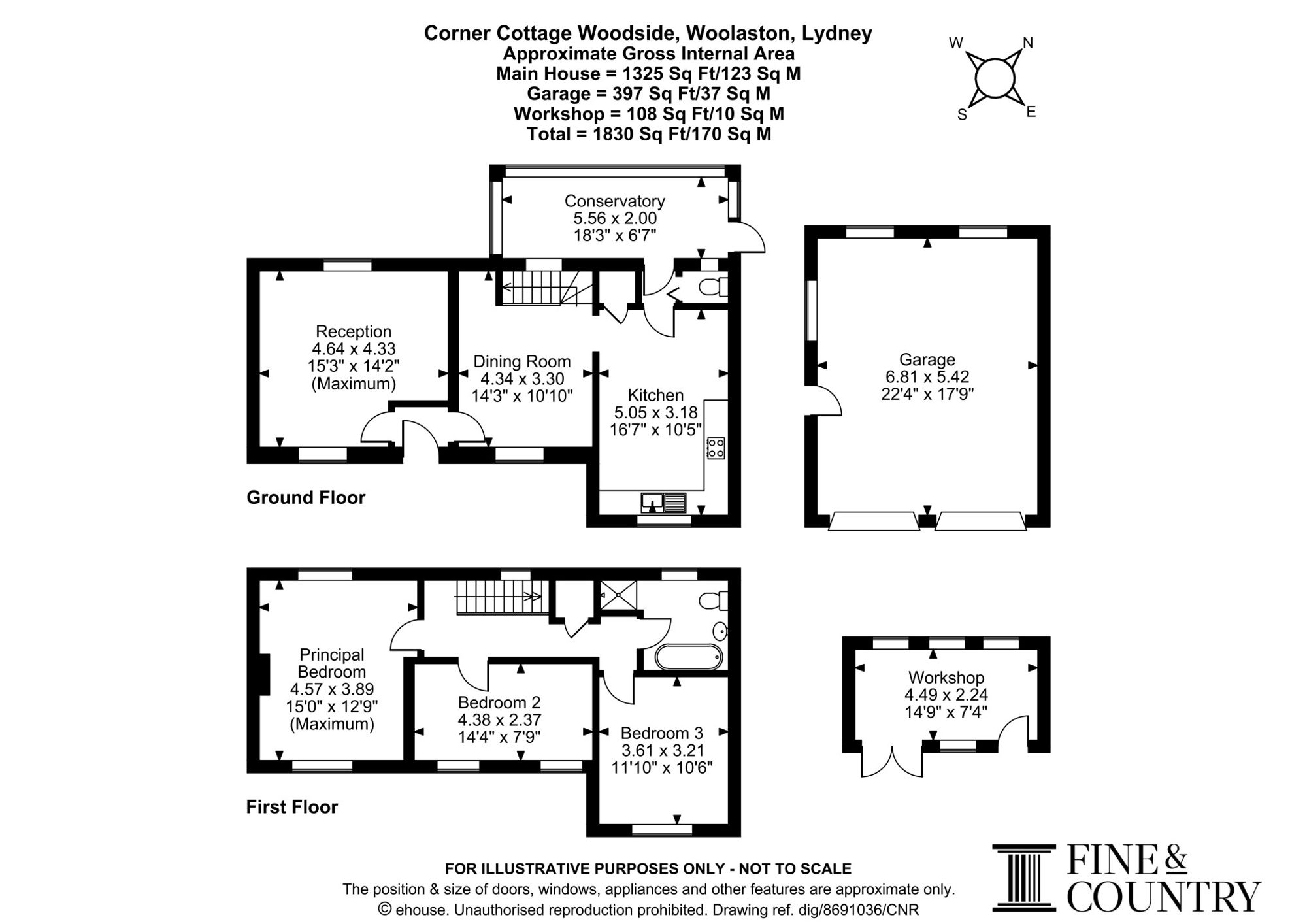 Corner Cottage Woodside, Lydney floorplan