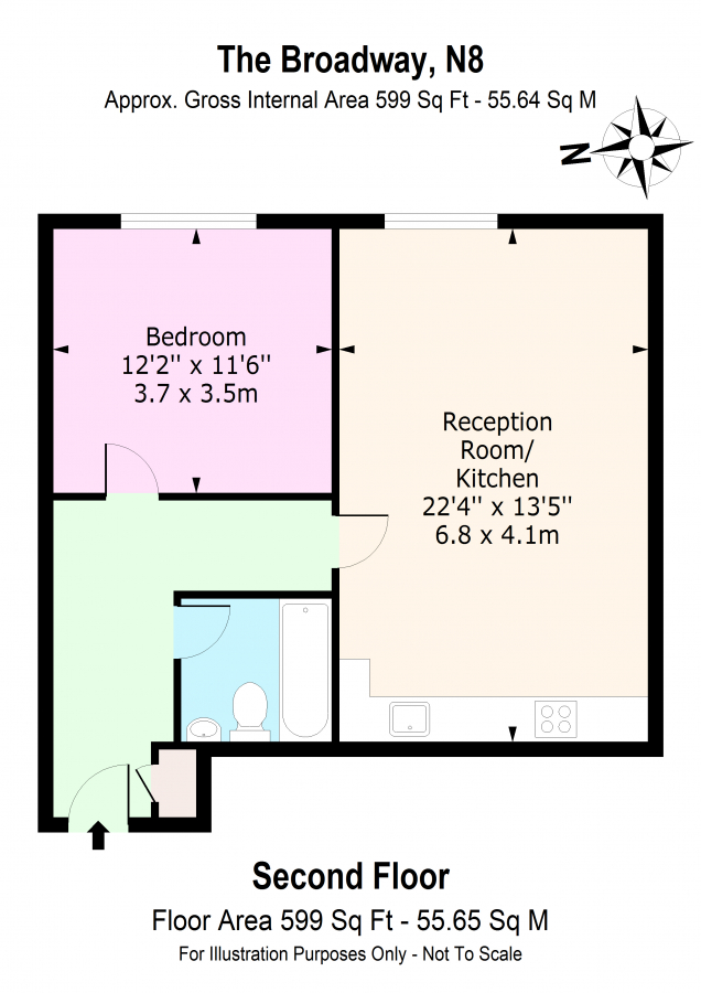 1 Bedrooms Flat to rent in The Broadway, London N8