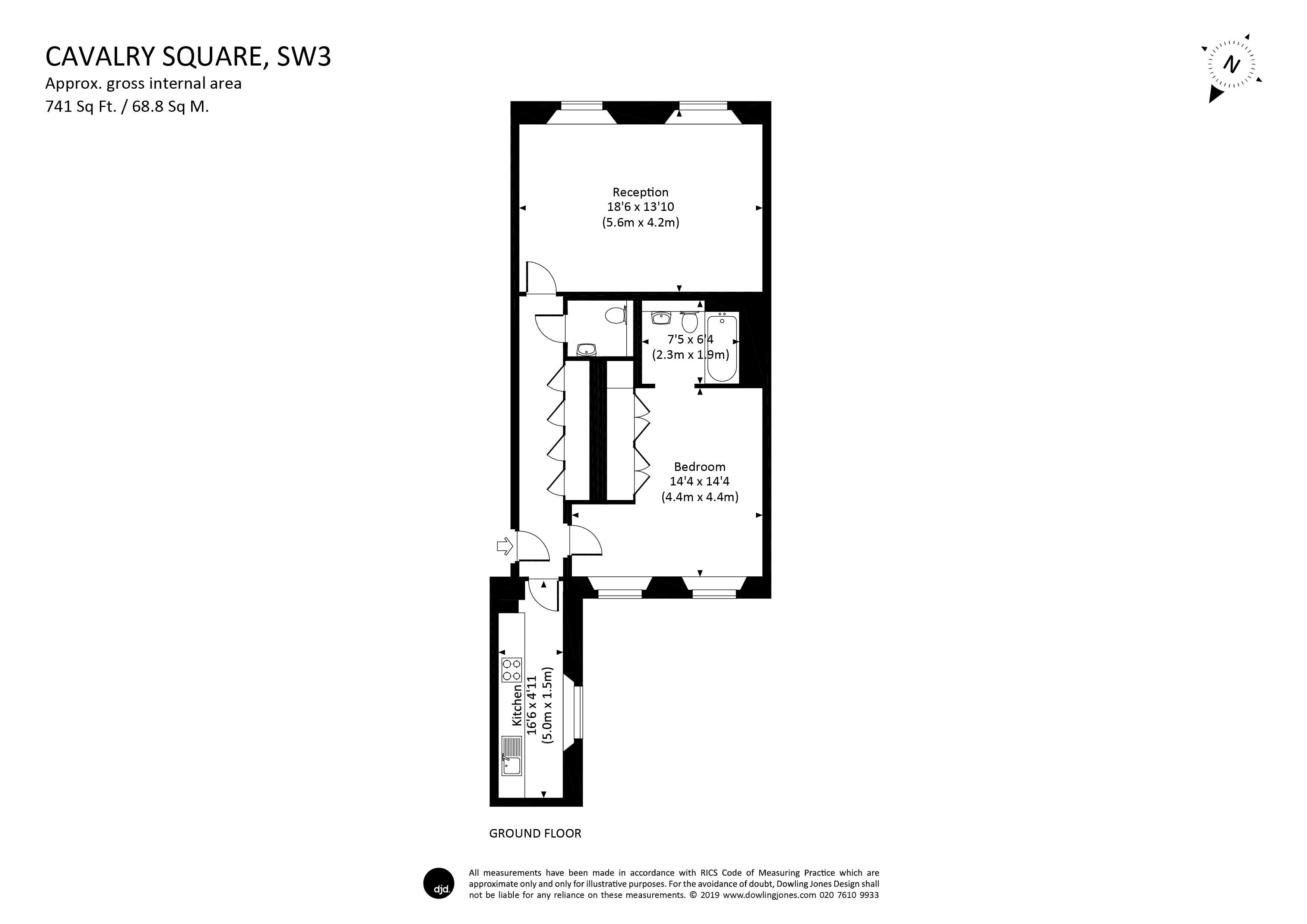 1 Bedrooms Flat to rent in Cavalry Square, London SW3