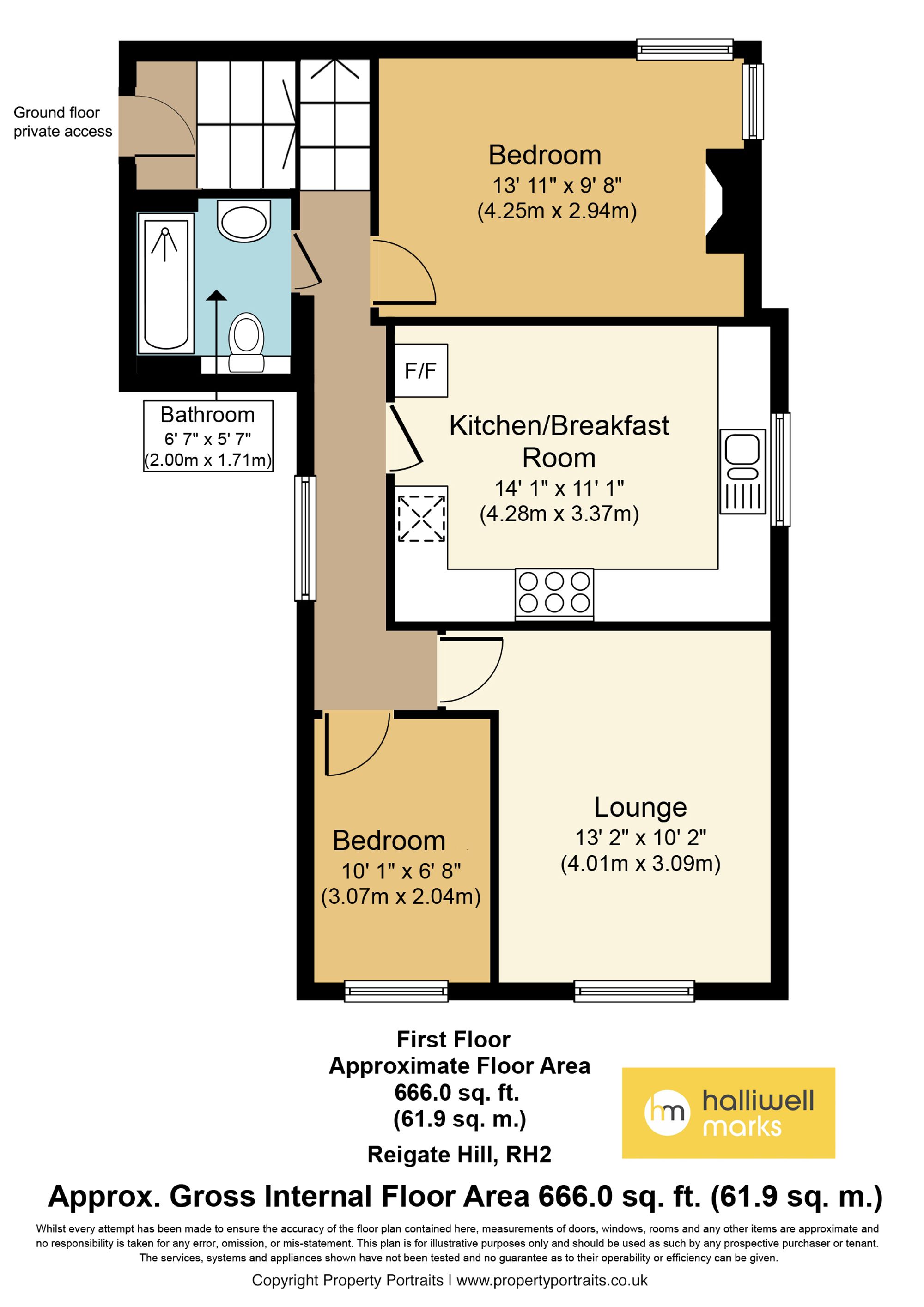 Flat 2, 72 Reigate Hill, Reigate floorplan