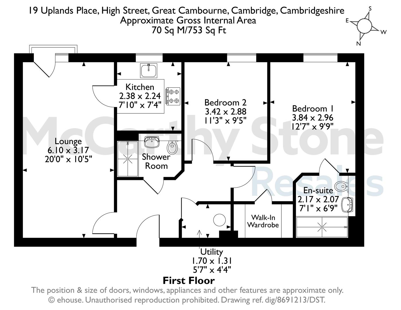 19 Uplands Place, High Street, Cambridge floorplan
