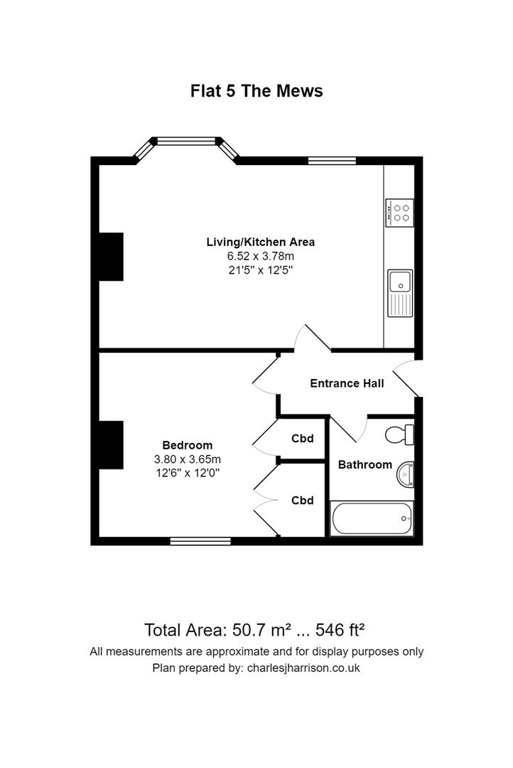 Flat 5, The Mews, 2-4 Norwich Street, Cambridge floorplan