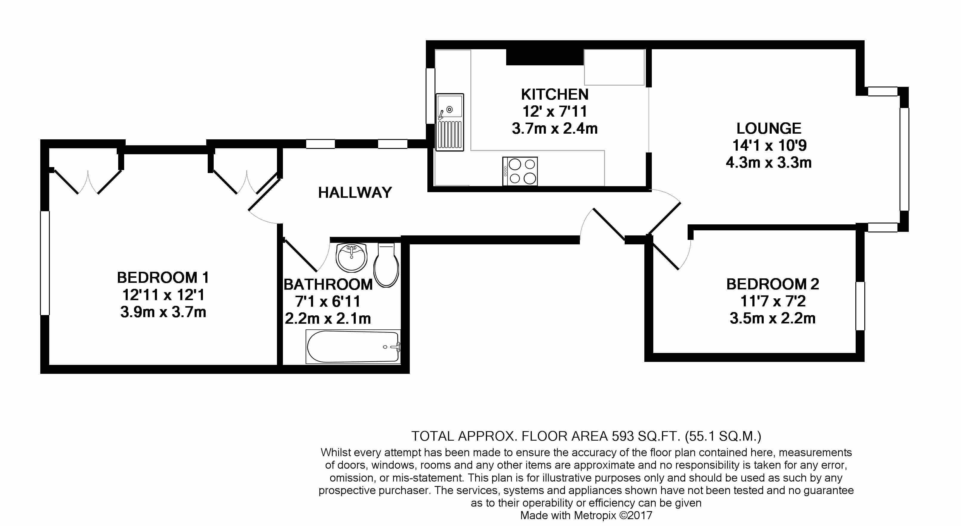 2 Bedrooms Flat to rent in Stapleton Road, London SW17